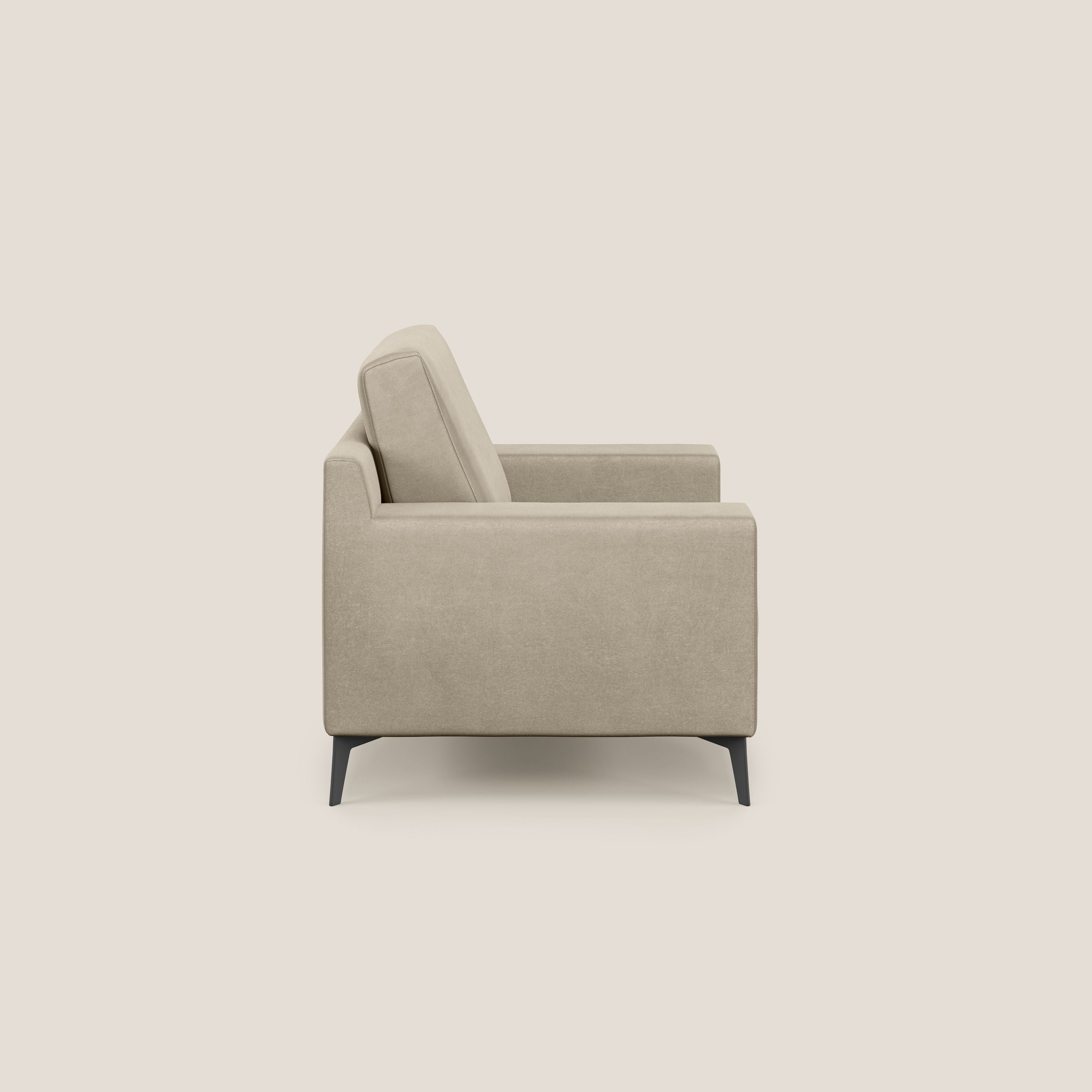 Prestige poltroncina moderna in microfibra smacchiabile T11 tortora - divitt.sbs