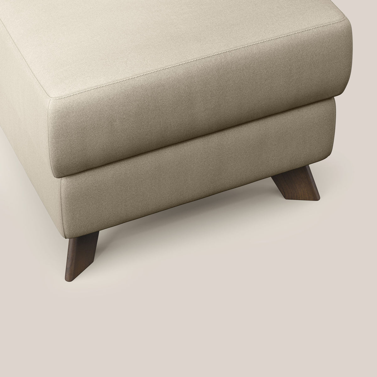 Moon Pouf contenitore e piedini alti in microfibra impermeabile T11 tortora - divitt.sbs