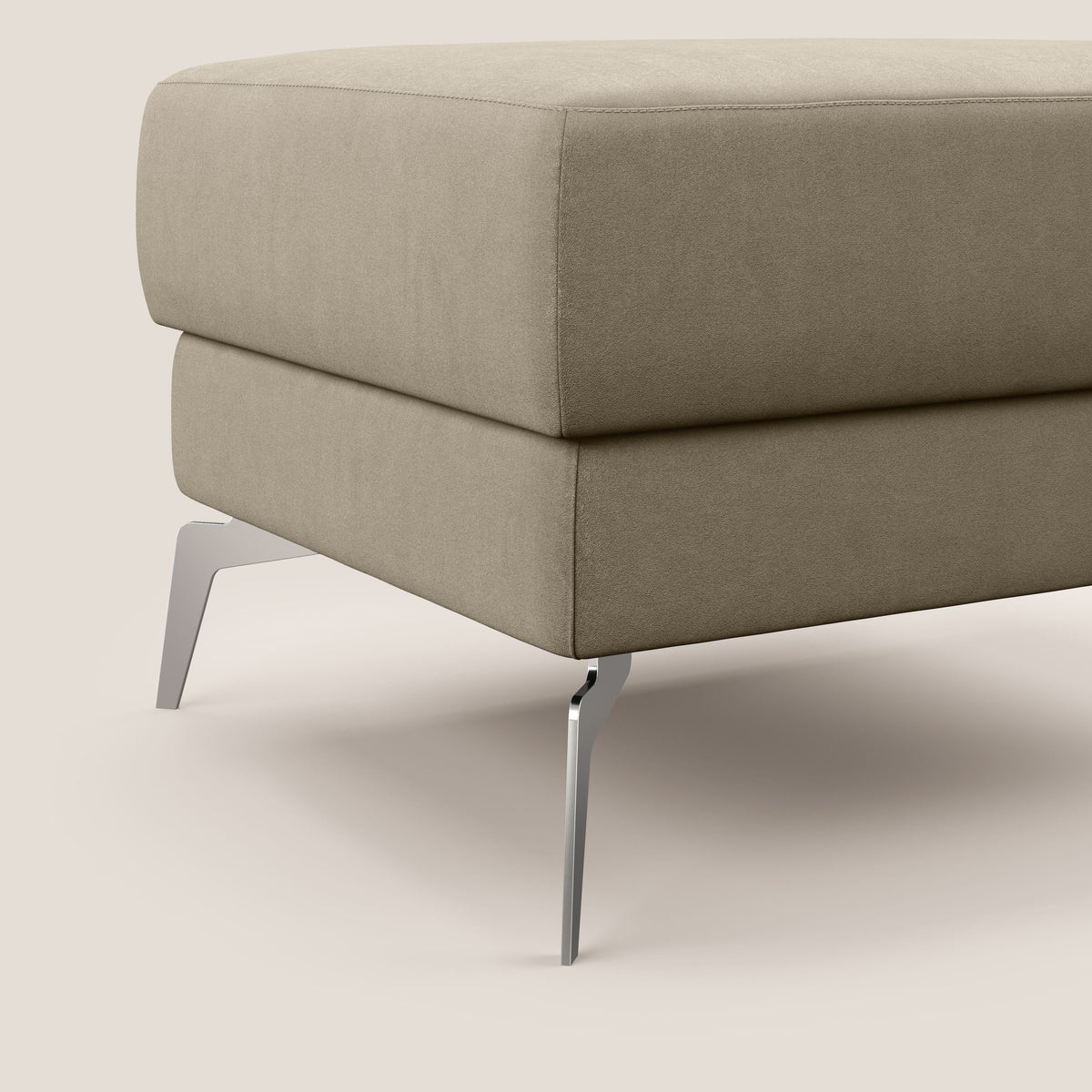 Star Pouf con piedini alti in microfibra impermeabile T11 tortora - divitt.sbs