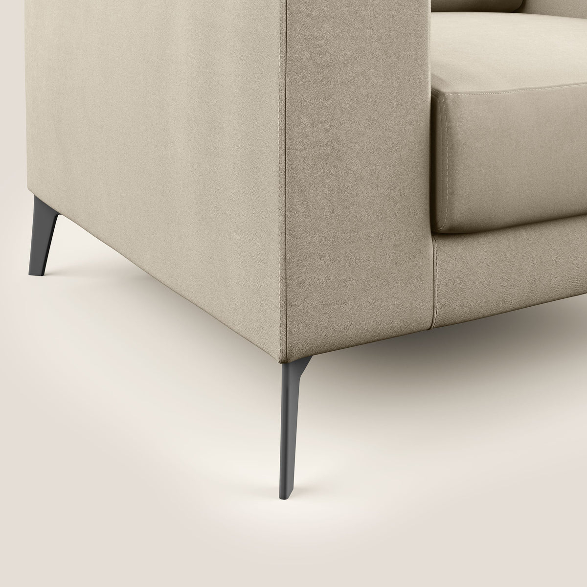 Prestige poltroncina moderna in microfibra smacchiabile T11 tortora - divitt.sbs