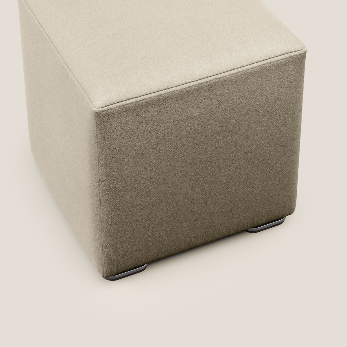 Cube pouf in microfibra smacchiabile T11 tortora - divitt.sbs