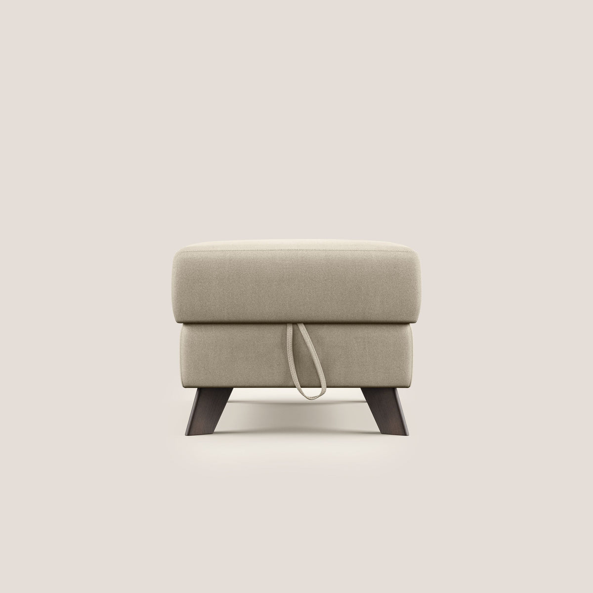 Moon Pouf contenitore e piedini alti in microfibra impermeabile T11 tortora - divitt.sbs