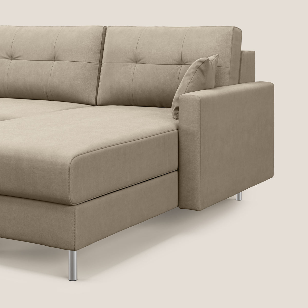 Megan divano letto angolare in microfibra smacchiabile T11 tortora - divitt.sbs