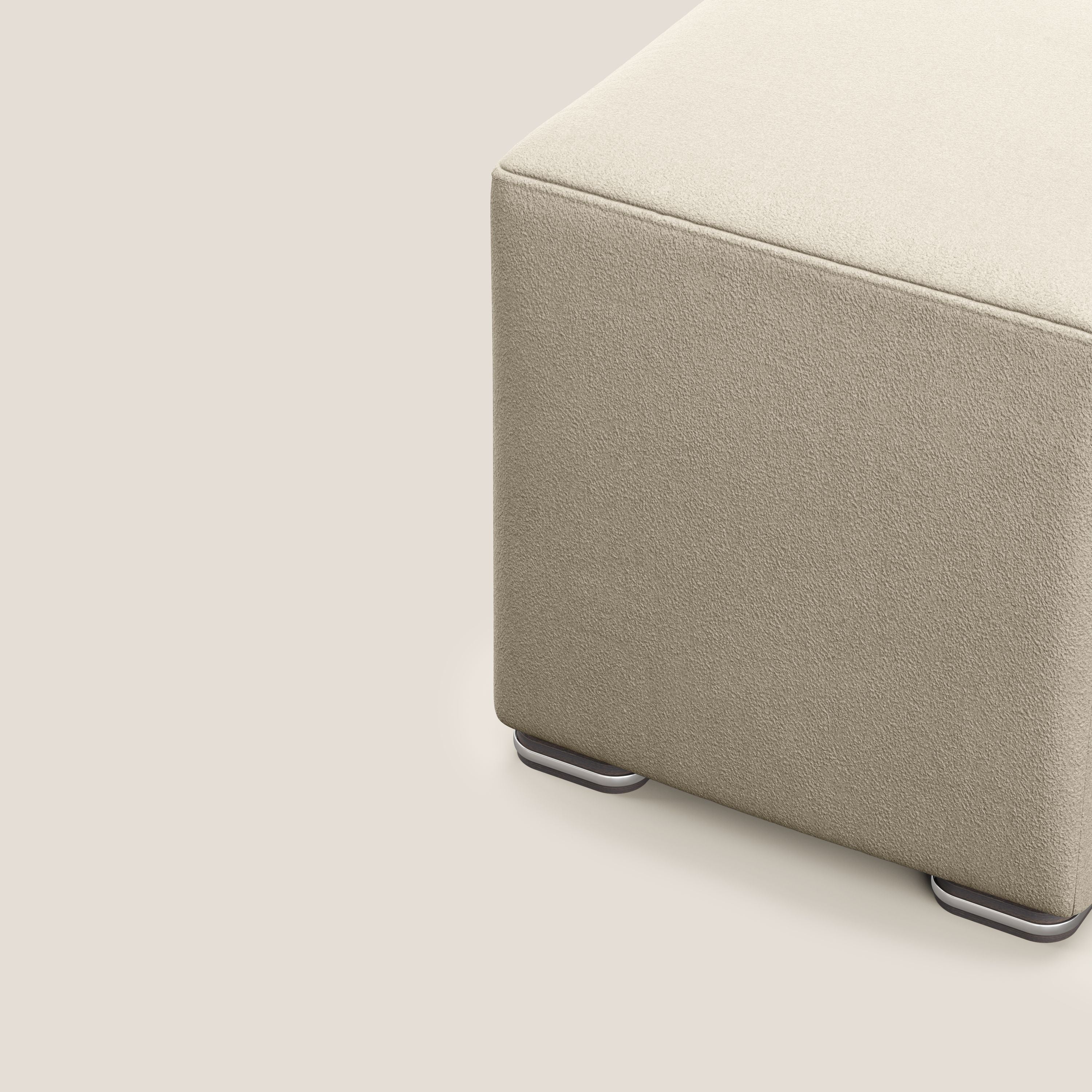 Cube pouf in microfibra smacchiabile T11 tortora - divitt.sbs