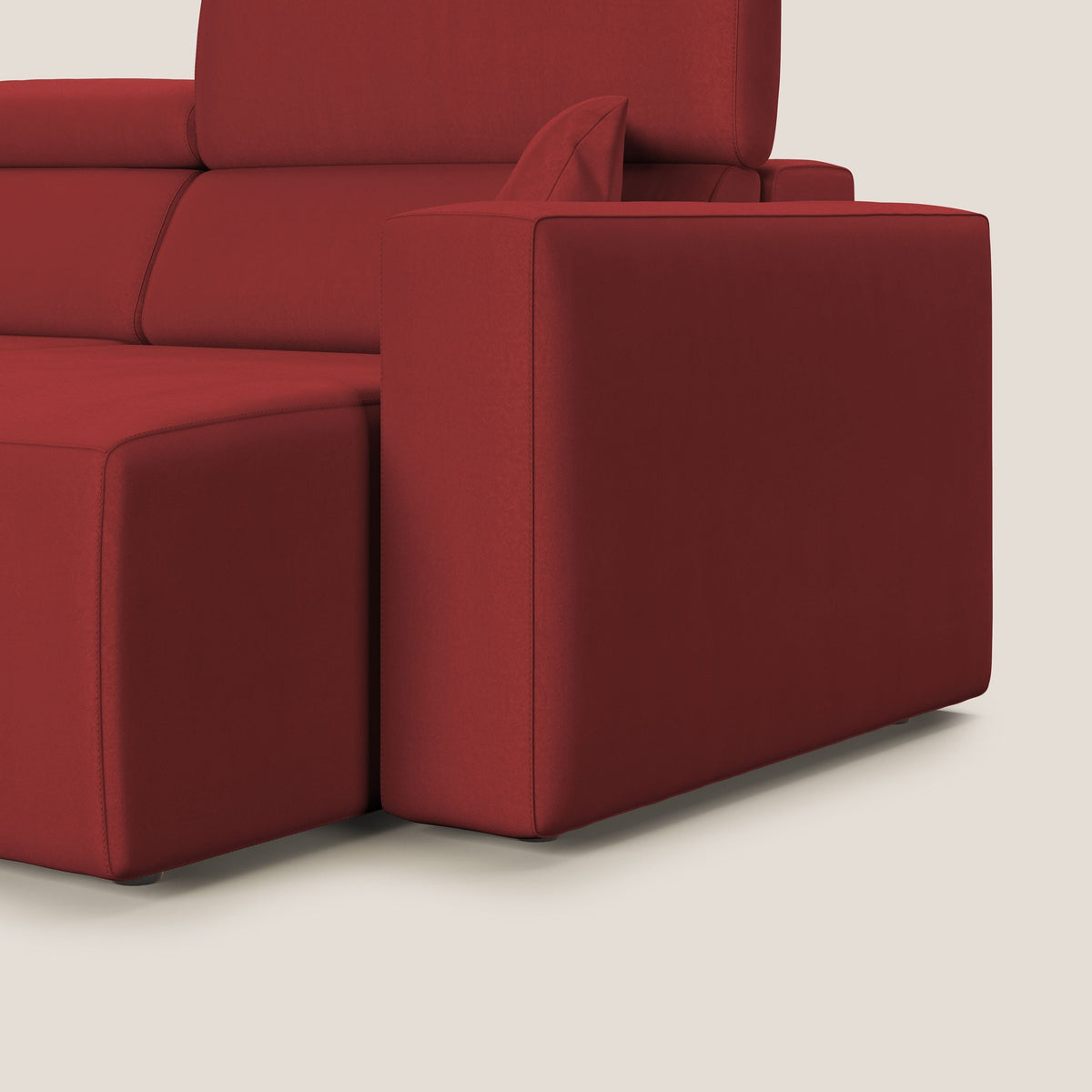 Orwell divano con seduta estraibile in microfibra smacchiabile T11 rosso - divitt.sbs