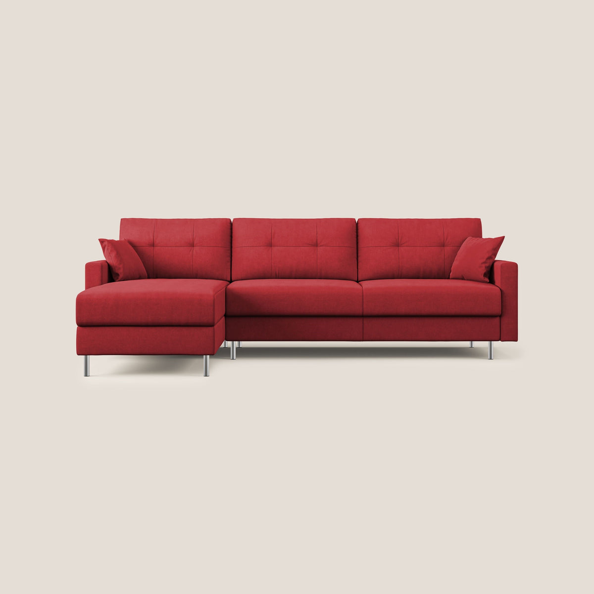 Megan divano letto angolare in microfibra smacchiabile T11 rosso - divitt.sbs