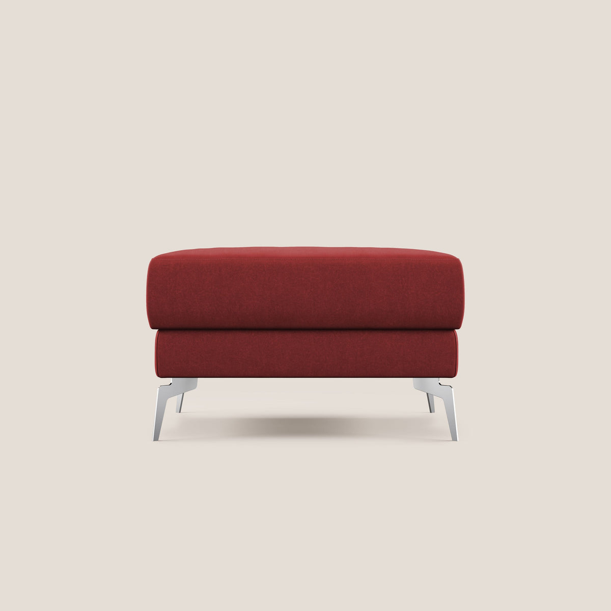 Star Pouf con piedini alti in microfibra impermeabile T11 rosso - divitt.sbs