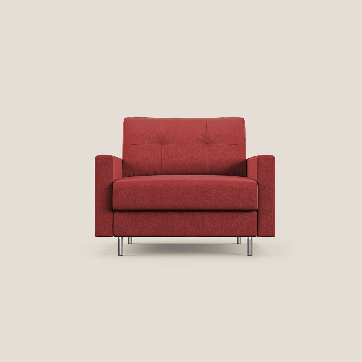 Megan poltrona letto in microfibra smacchiabile T11 rosso - divitt.sbs