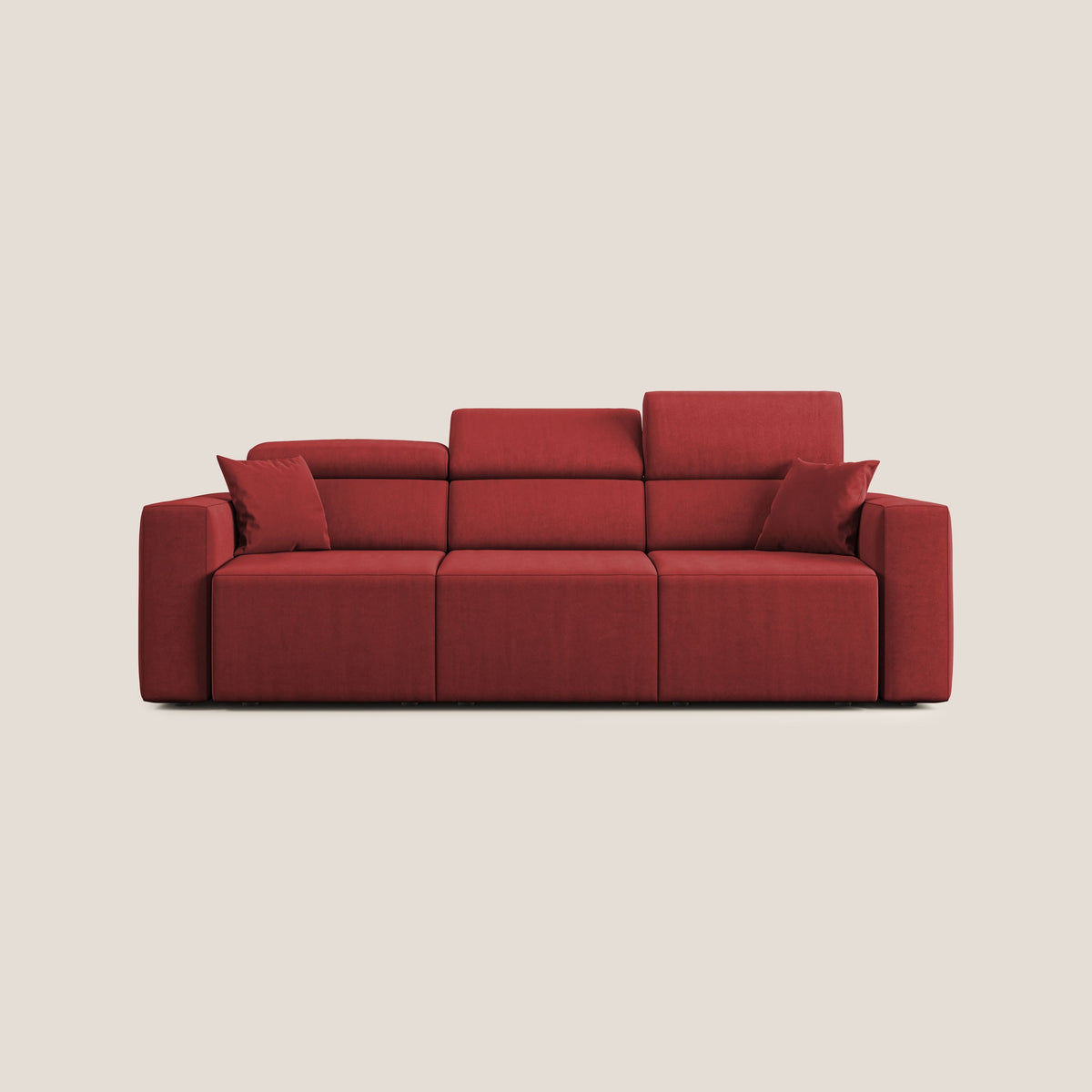 Orwell divano con 3 sedute estraibili in microfibra smacchiabile T11 rosso - divitt.sbs