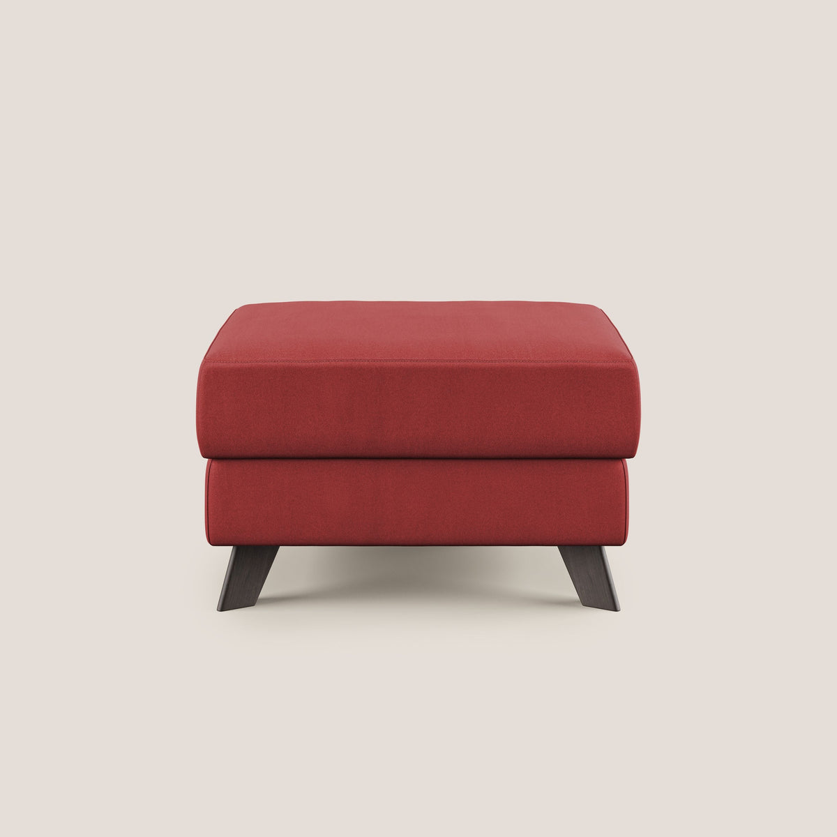 Moon Pouf contenitore e piedini alti in microfibra impermeabile T11 rosso - divitt.sbs