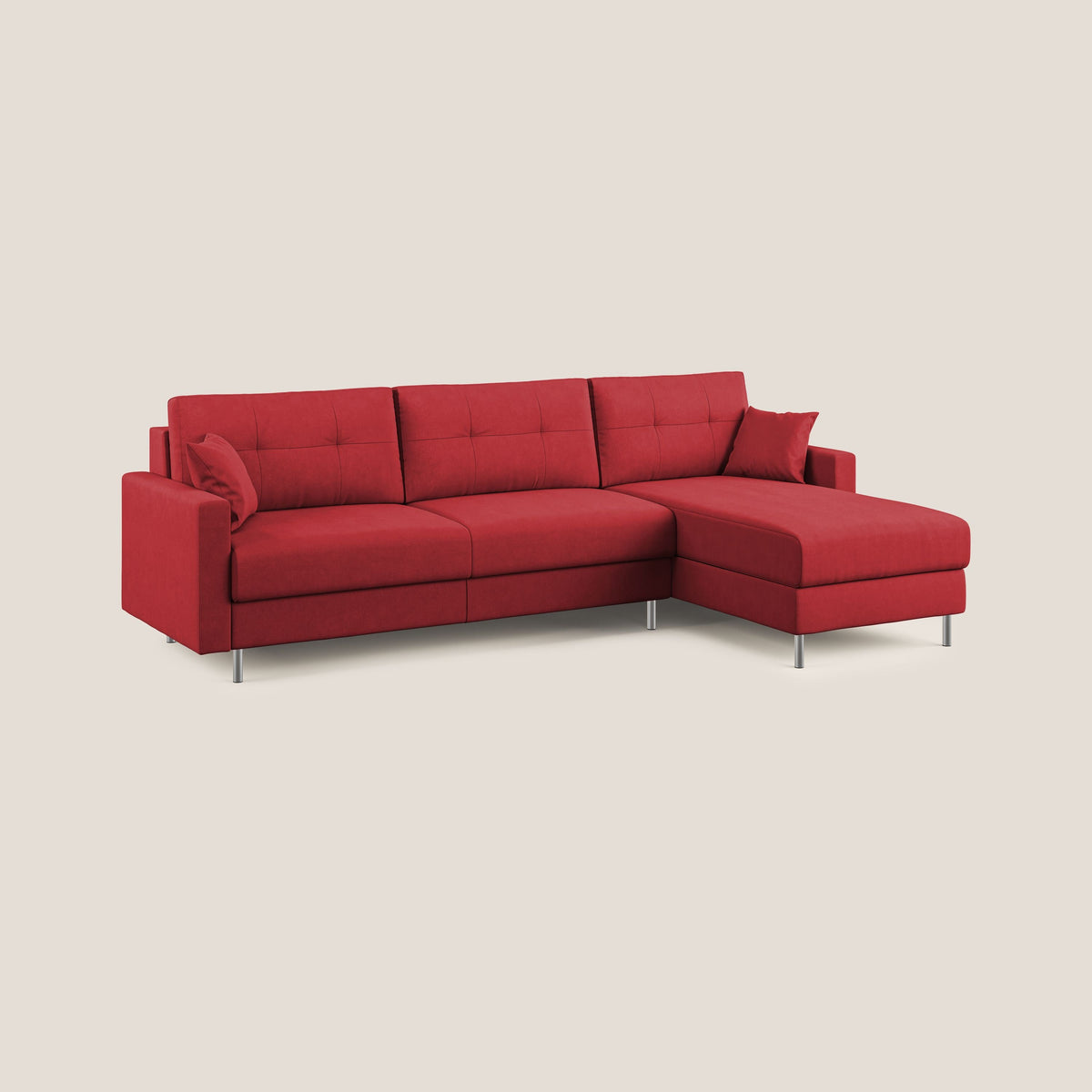 Megan divano letto angolare in microfibra smacchiabile T11 rosso - divitt.sbs