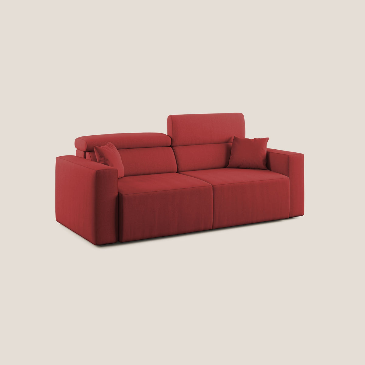 Orwell divano con seduta estraibile in microfibra smacchiabile T11 rosso - divitt.sbs