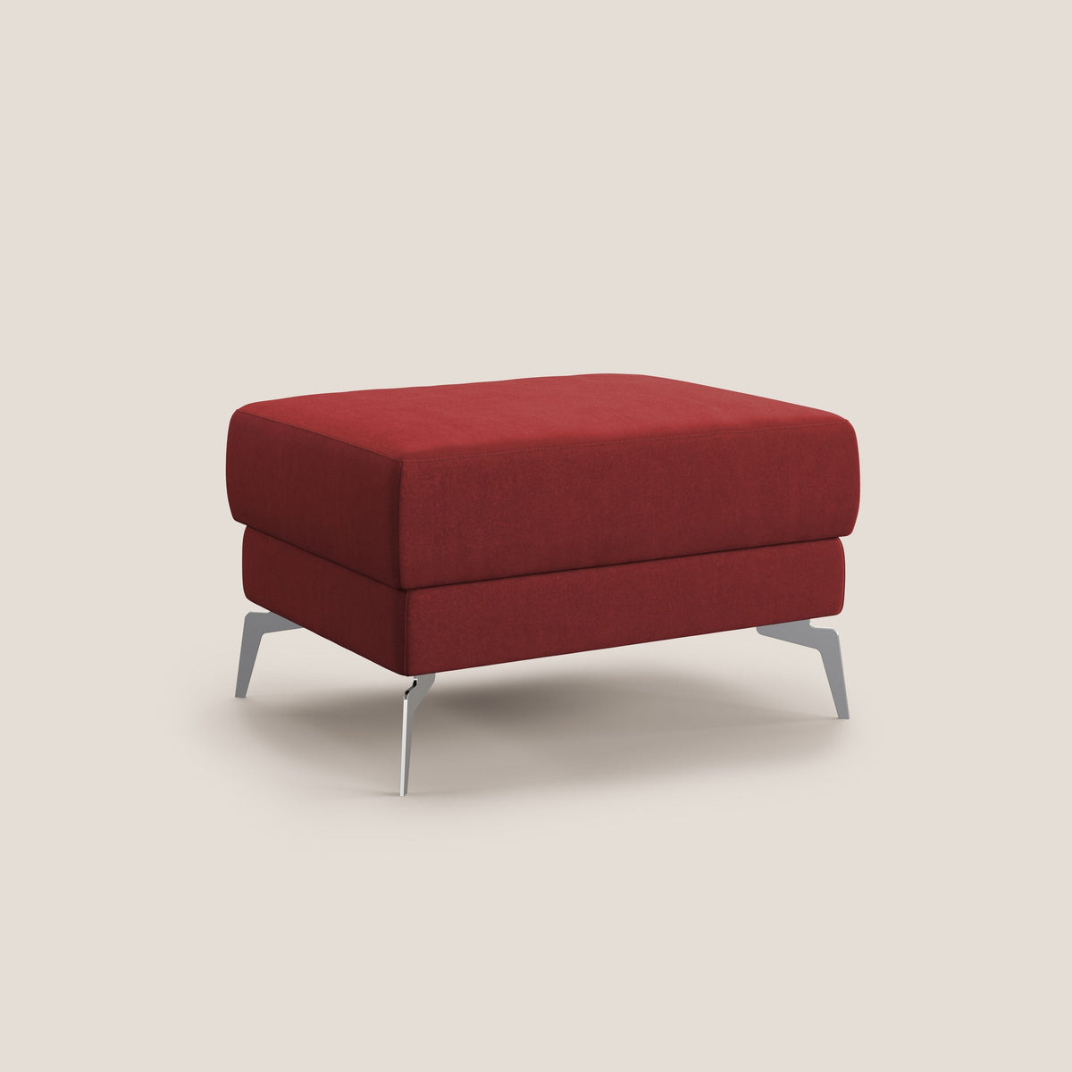 Star Pouf con piedini alti in microfibra impermeabile T11 rosso - divitt.sbs