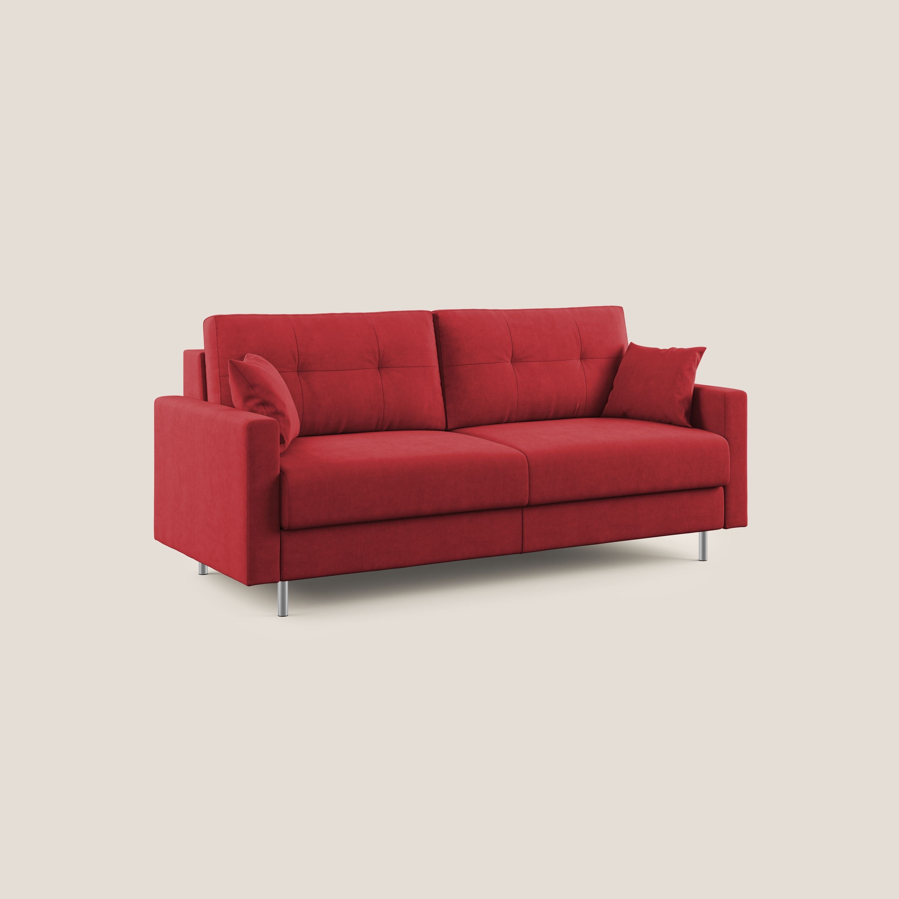 Megan divano letto matrimoniale in microfibra smacchiabile T11 rosso - divitt.sbs