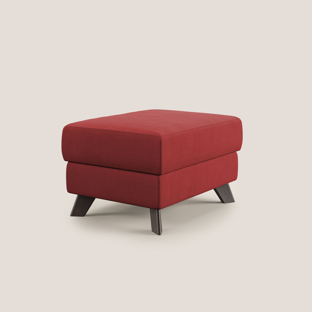 Moon Pouf contenitore e piedini alti in microfibra impermeabile T11 rosso - divitt.sbs