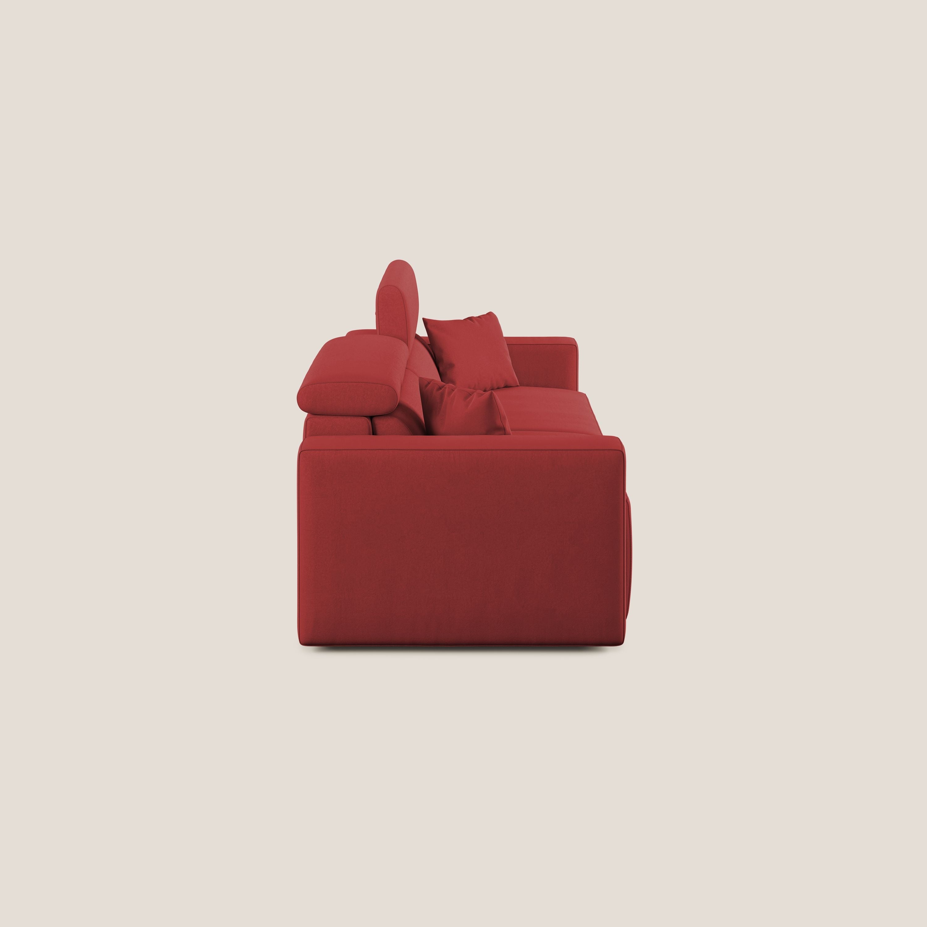 Orwell divano con seduta estraibile in microfibra smacchiabile T11 rosso - divitt.sbs