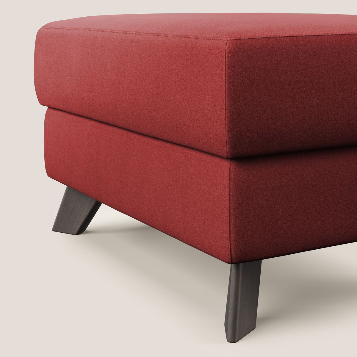 Moon Pouf contenitore e piedini alti in microfibra impermeabile T11 rosso - divitt.sbs