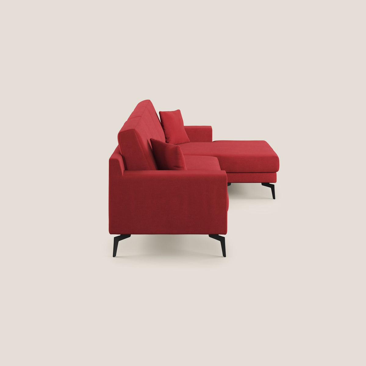 Prestige divano angolare reversibile in microfibra smacchiabile T11 rosso - divitt.sbs