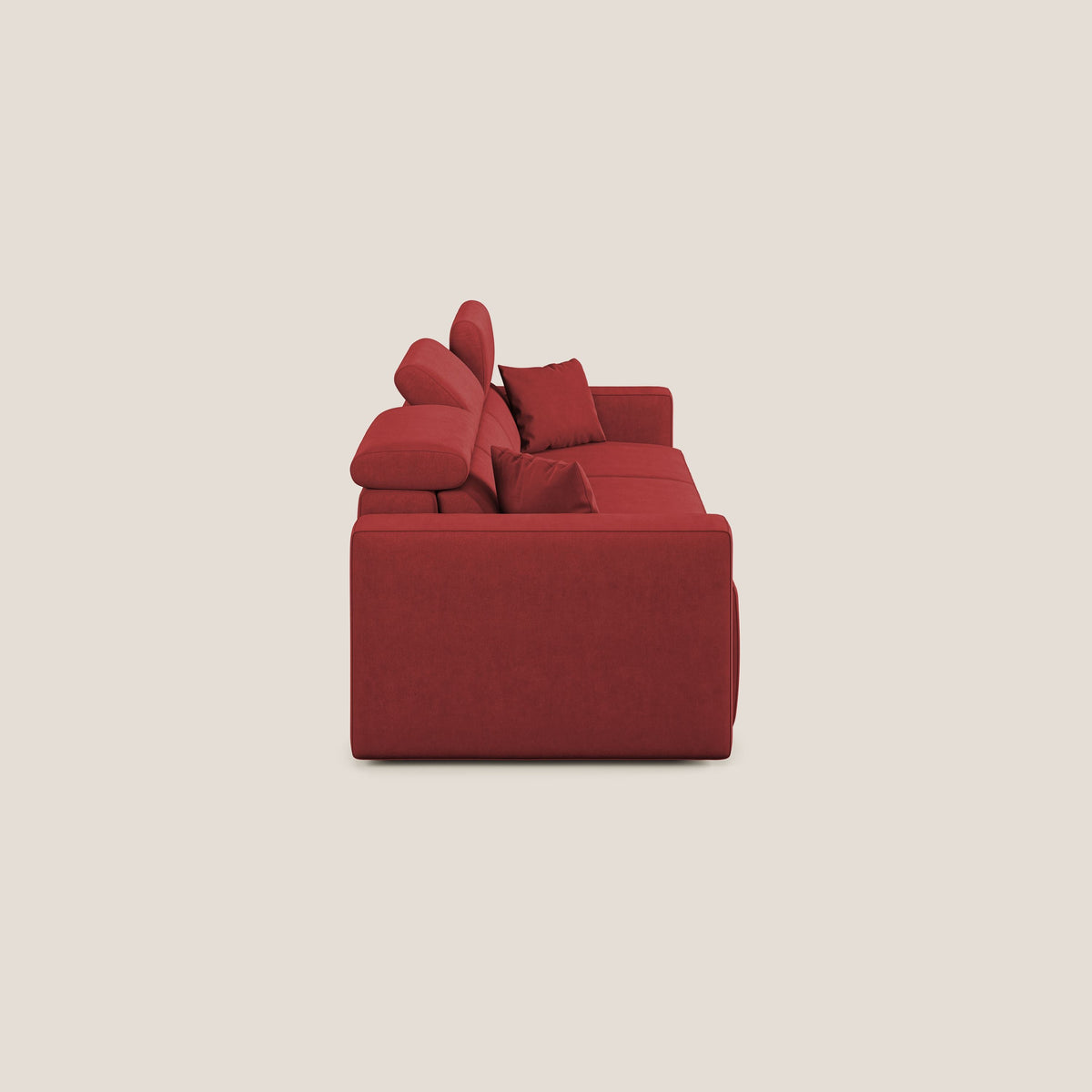 Orwell divano con 3 sedute estraibili in microfibra smacchiabile T11 rosso - divitt.sbs