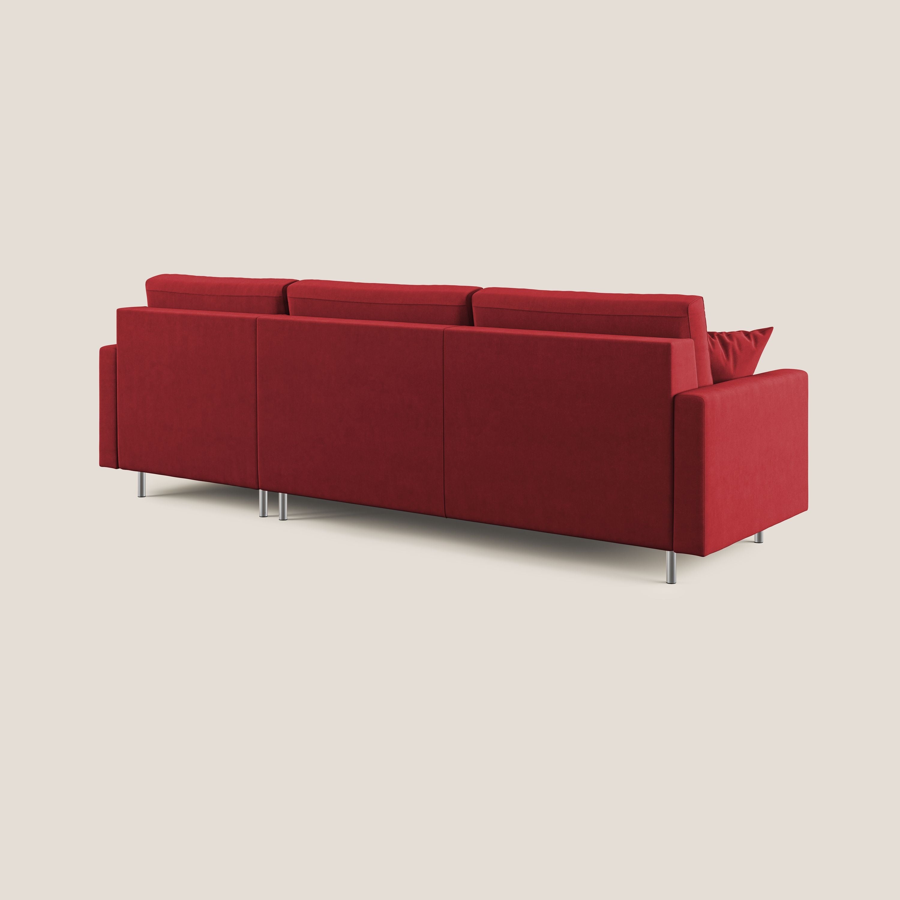 Megan divano letto angolare in microfibra smacchiabile T11 rosso - divitt.sbs