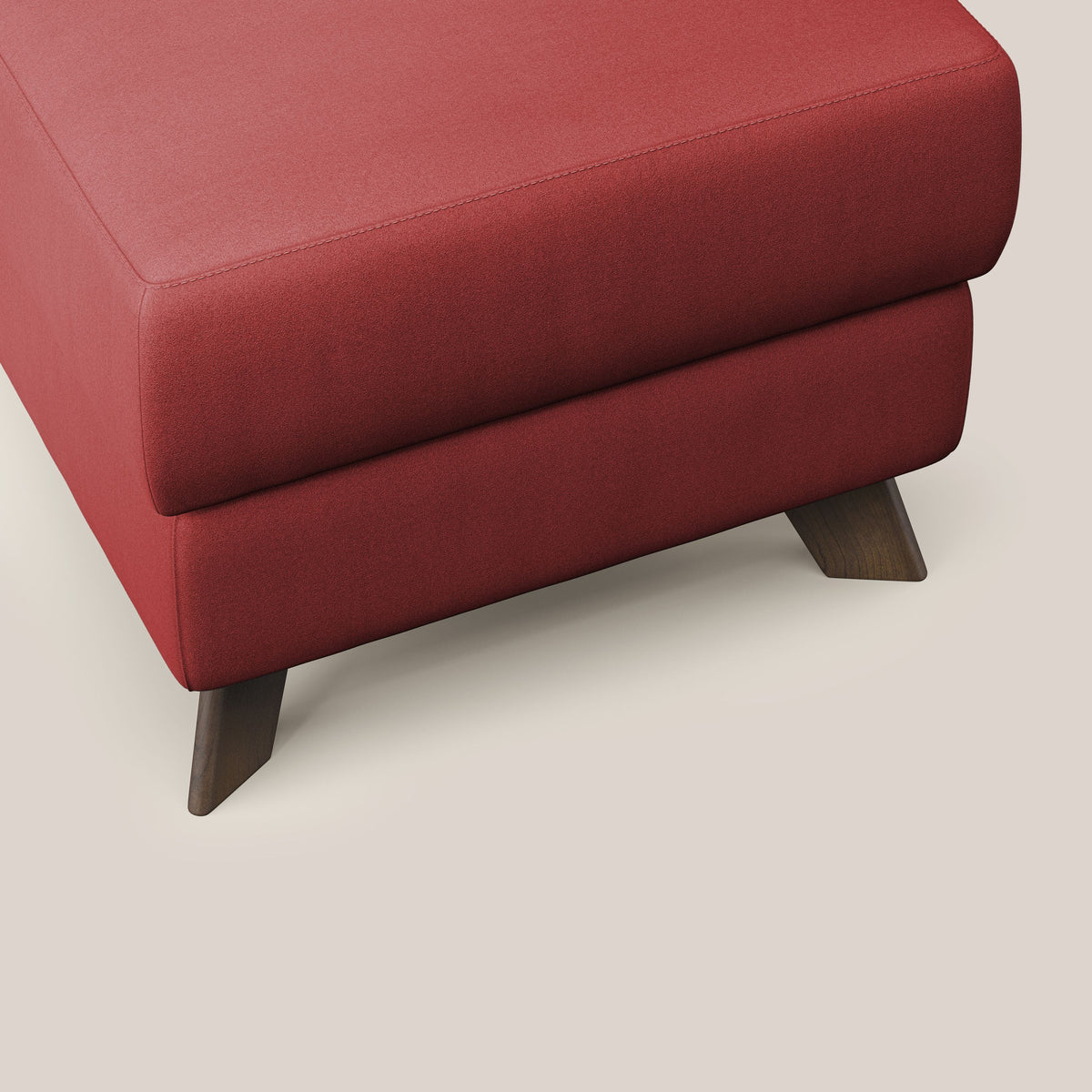 Moon Pouf contenitore e piedini alti in microfibra impermeabile T11 rosso - divitt.sbs