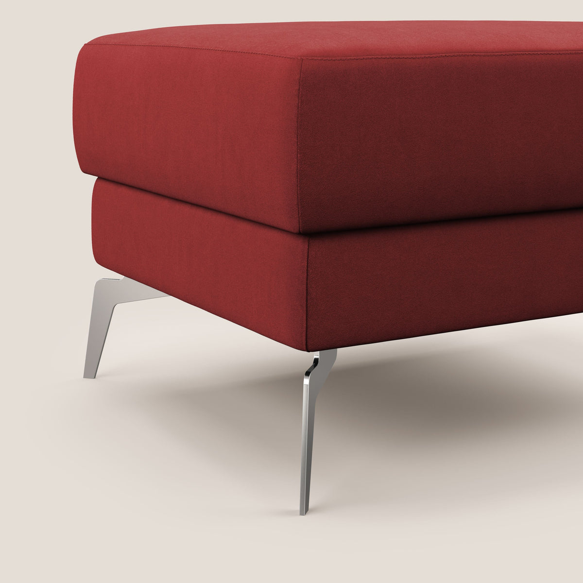 Star Pouf con piedini alti in microfibra impermeabile T11 rosso - divitt.sbs