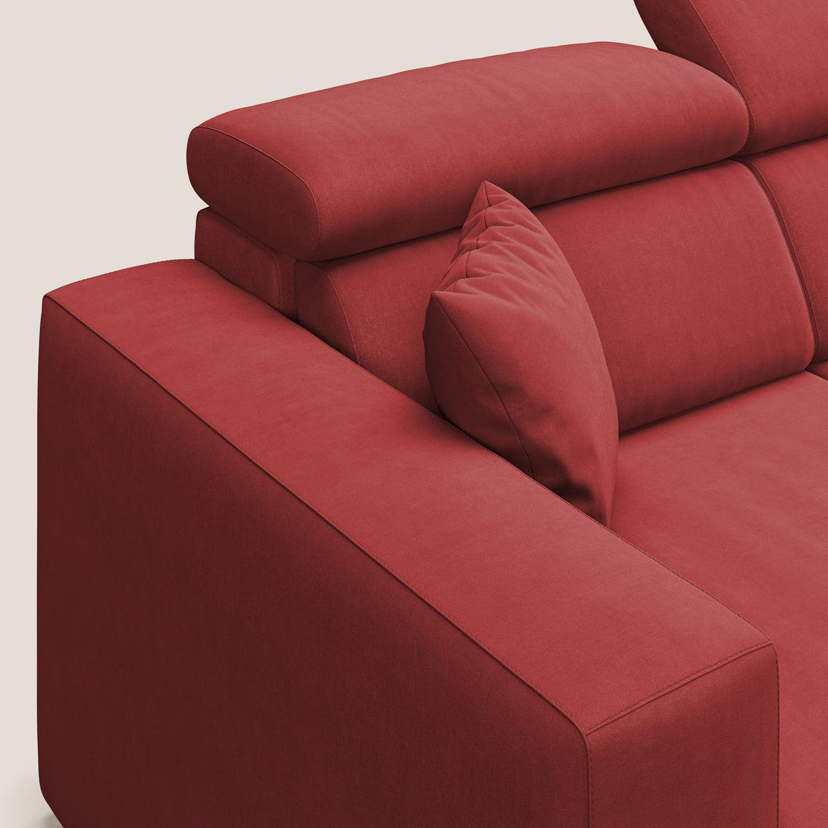 Orwell divano con 3 sedute estraibili in microfibra smacchiabile T11 rosso - divitt.sbs