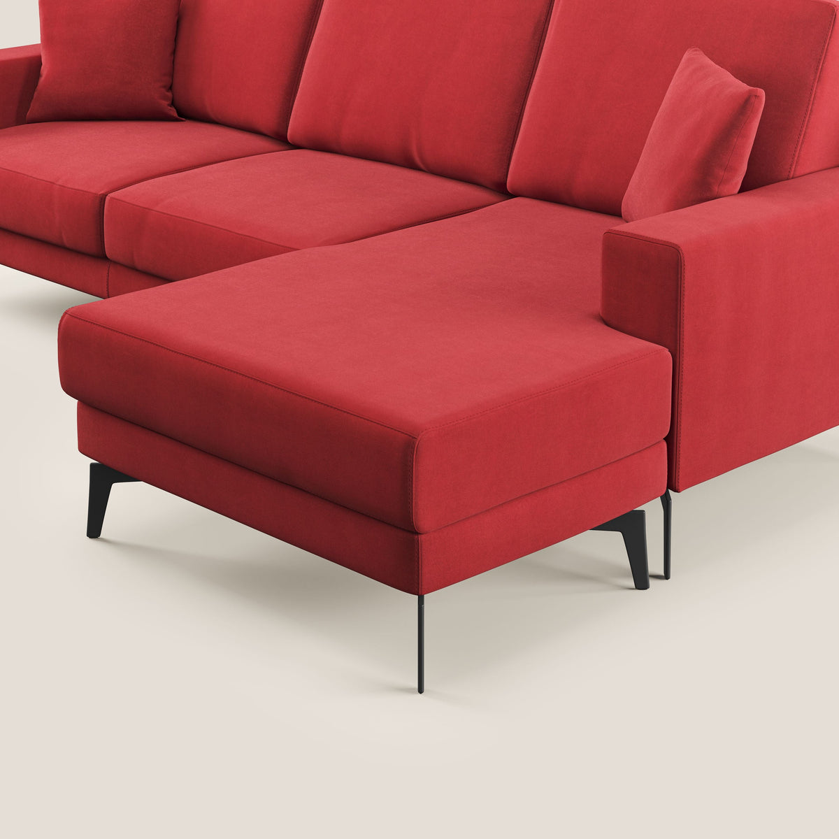 Prestige divano angolare reversibile in microfibra smacchiabile T11 rosso - divitt.sbs