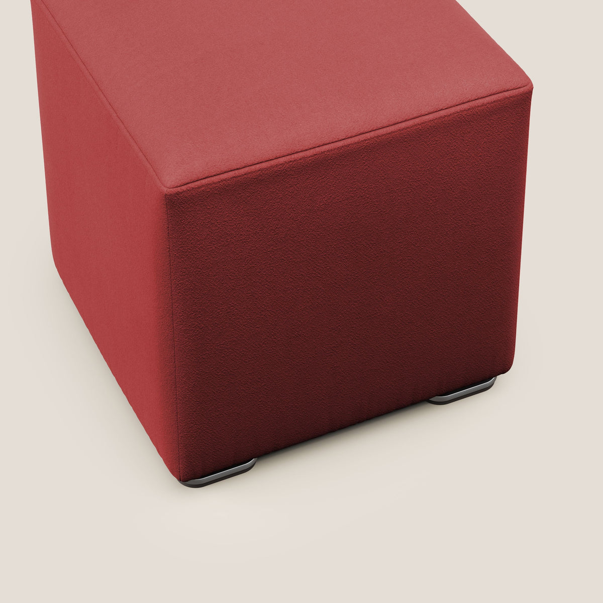 Cube pouf in microfibra smacchiabile T11 rosso - divitt.sbs