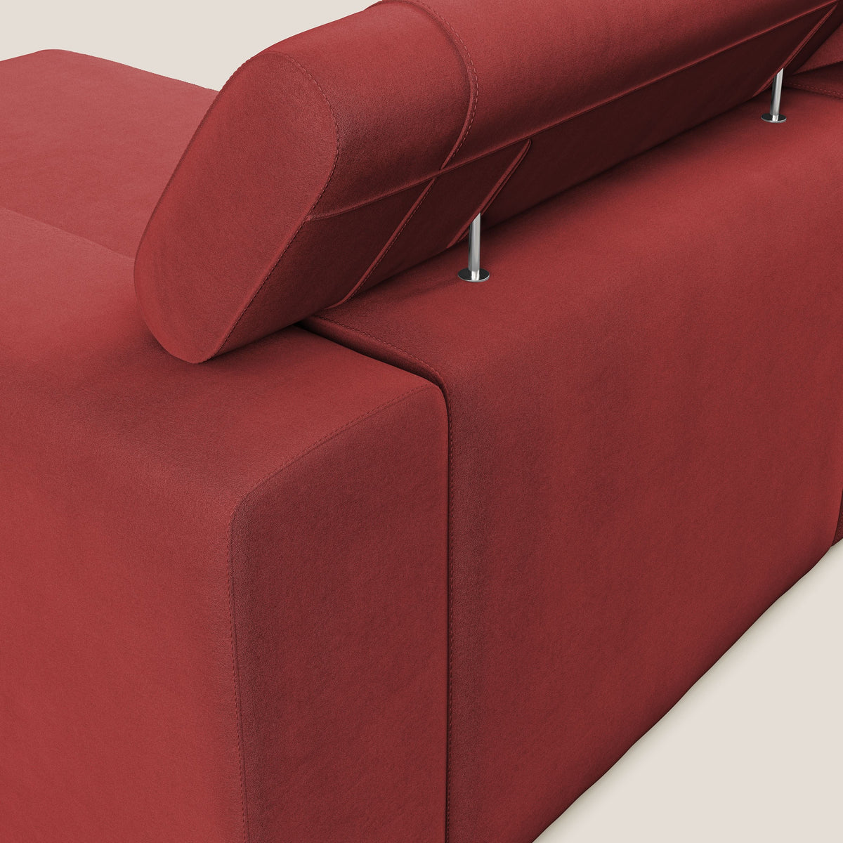 Vegas divano angolare con poggiatesta reclinabili in microfibra impermeabile T11 rosso - divitt.sbs