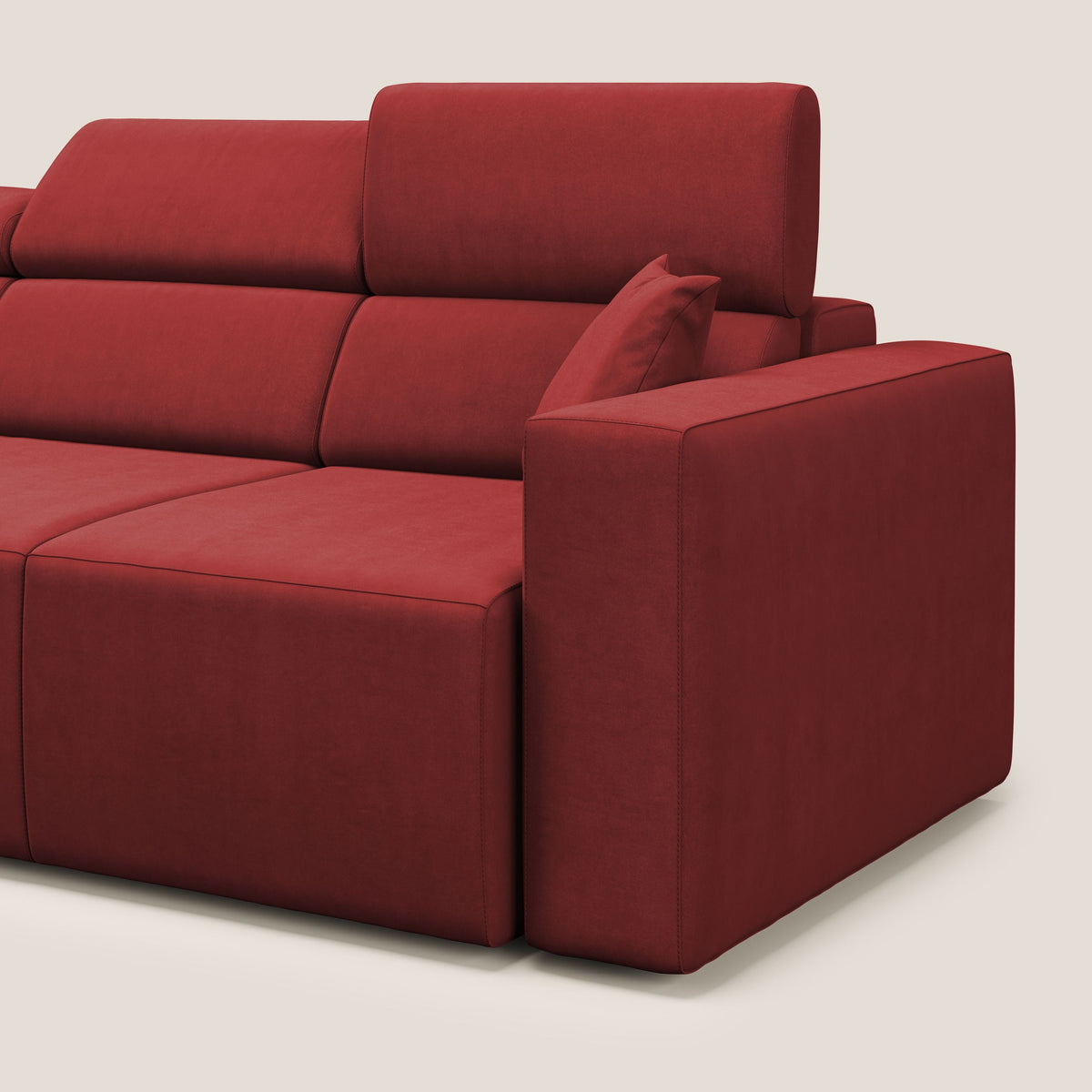 Orwell divano con 3 sedute estraibili in microfibra smacchiabile T11 rosso - divitt.sbs