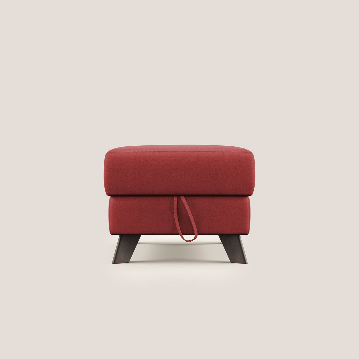 Moon Pouf contenitore e piedini alti in microfibra impermeabile T11 rosso - divitt.sbs