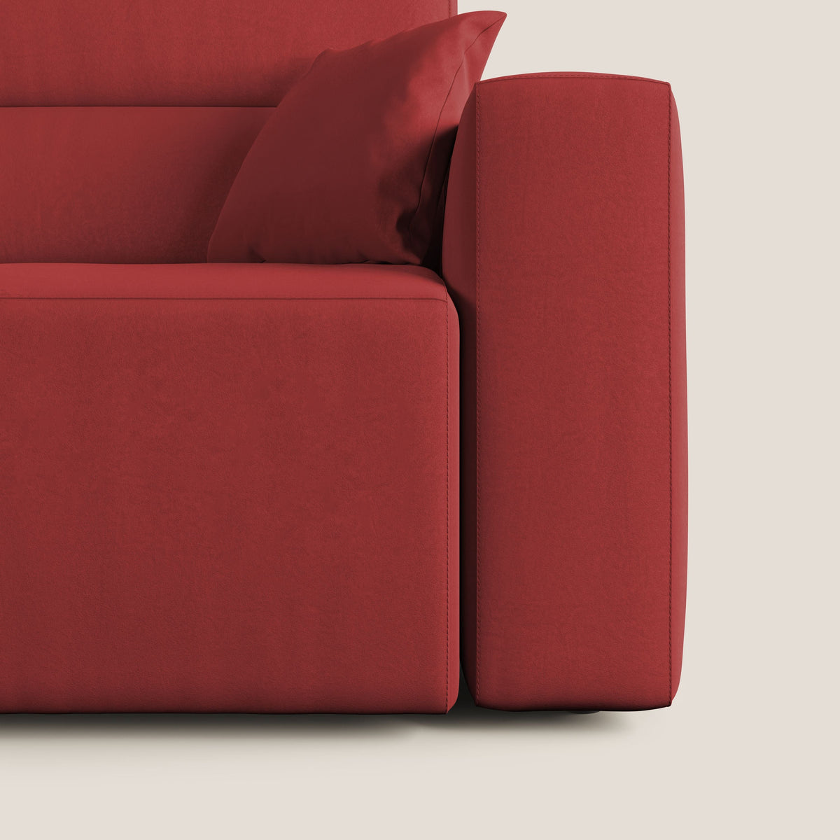 Orwell divano con seduta estraibile in microfibra smacchiabile T11 rosso - divitt.sbs