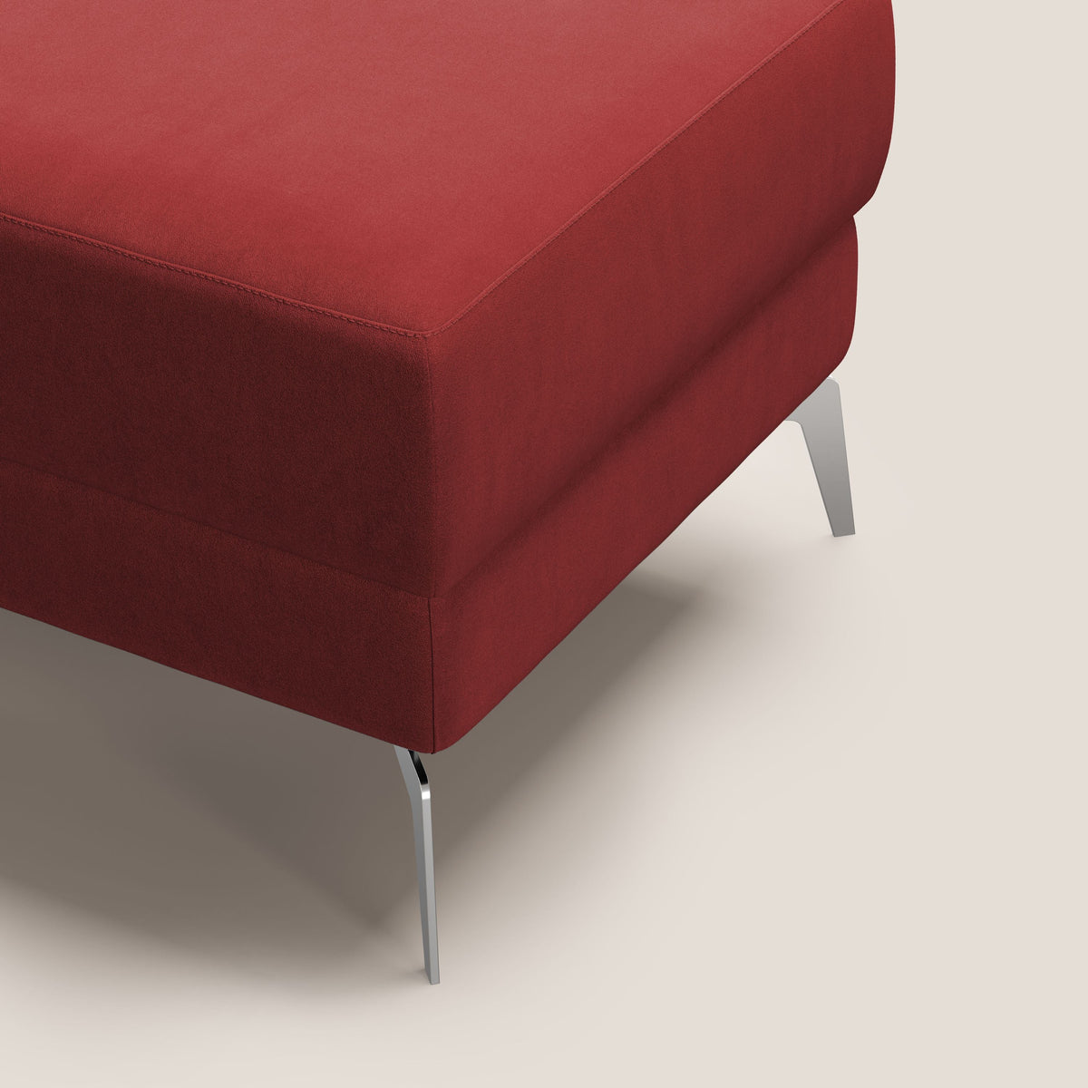 Star Pouf con piedini alti in microfibra impermeabile T11 rosso - divitt.sbs
