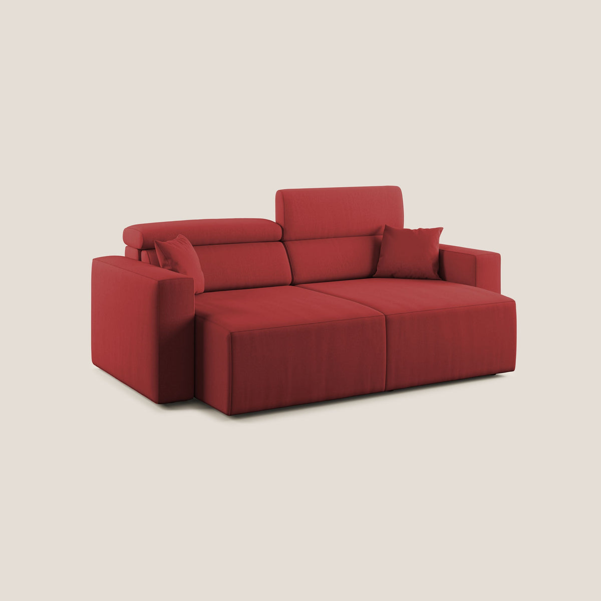 Orwell divano con seduta estraibile in microfibra smacchiabile T11 rosso - divitt.sbs