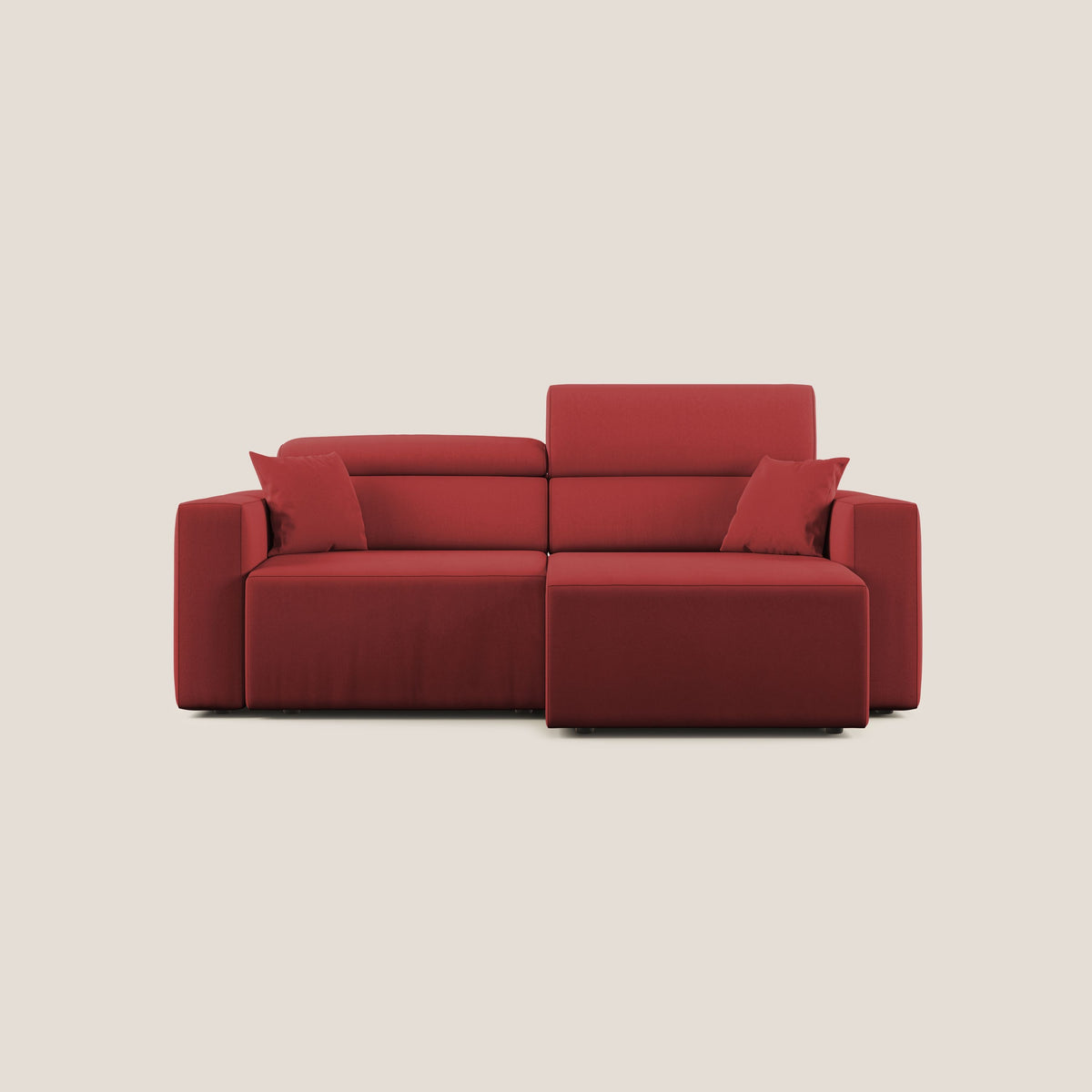 Orwell divano con seduta estraibile in microfibra smacchiabile T11 rosso - divitt.sbs