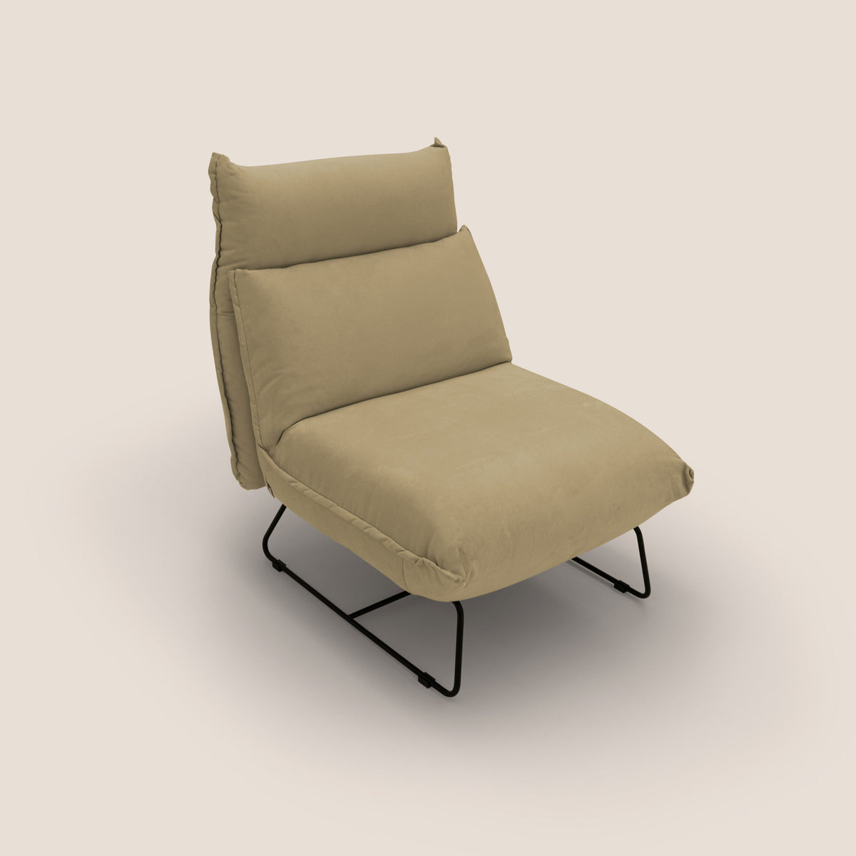Tessa Poltroncina dal design moderno in morbida microfibra smacchiabile T11 beige - divitt.sbs
