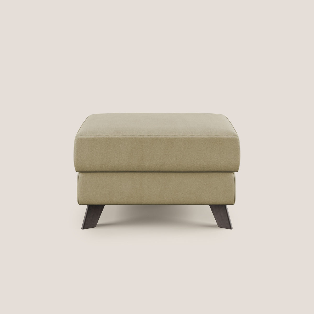 Moon Pouf contenitore e piedini alti in microfibra impermeabile T11 beige - divitt.sbs