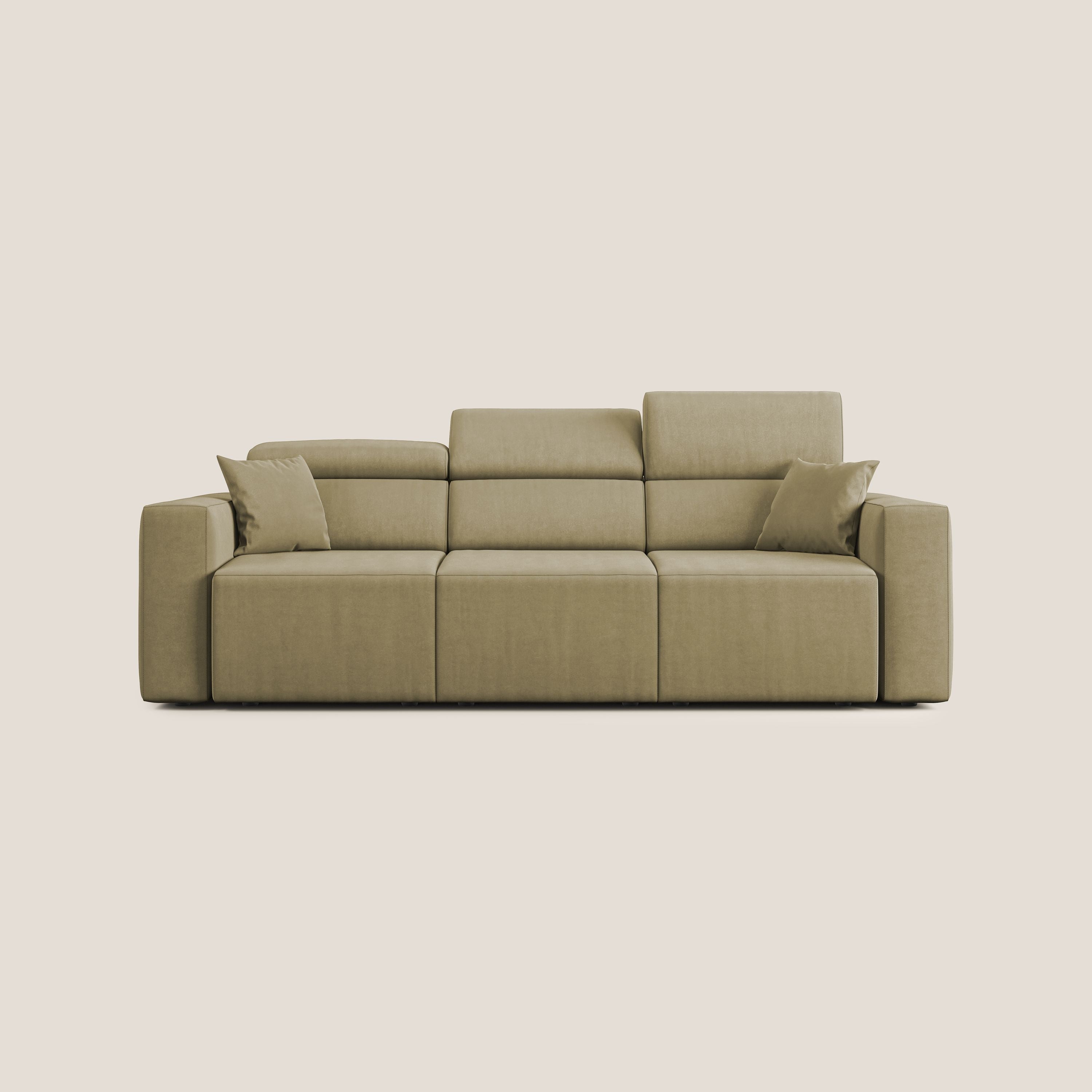 Orwell divano con 3 sedute estraibili in microfibra smacchiabile T11 beige - divitt.sbs