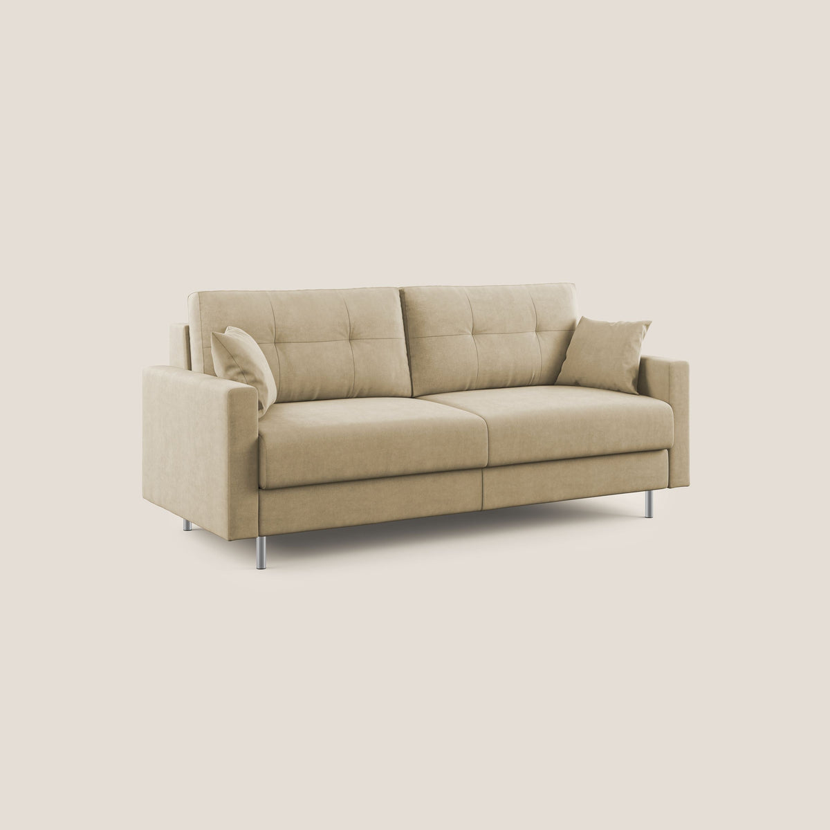 Megan divano letto matrimoniale in microfibra smacchiabile T11 beige - divitt.sbs