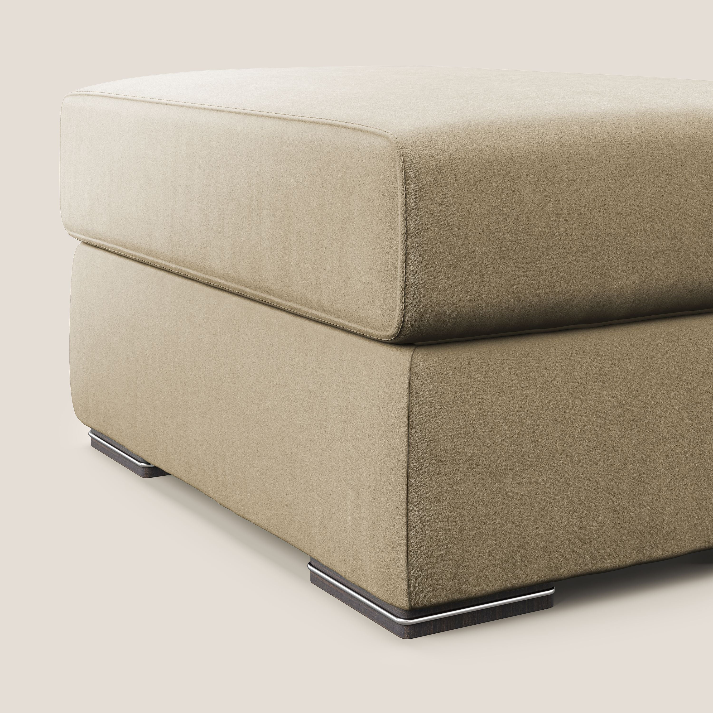 Sun pouf apribile contenitore in microfibra smacchiabile T11 beige - divitt.sbs