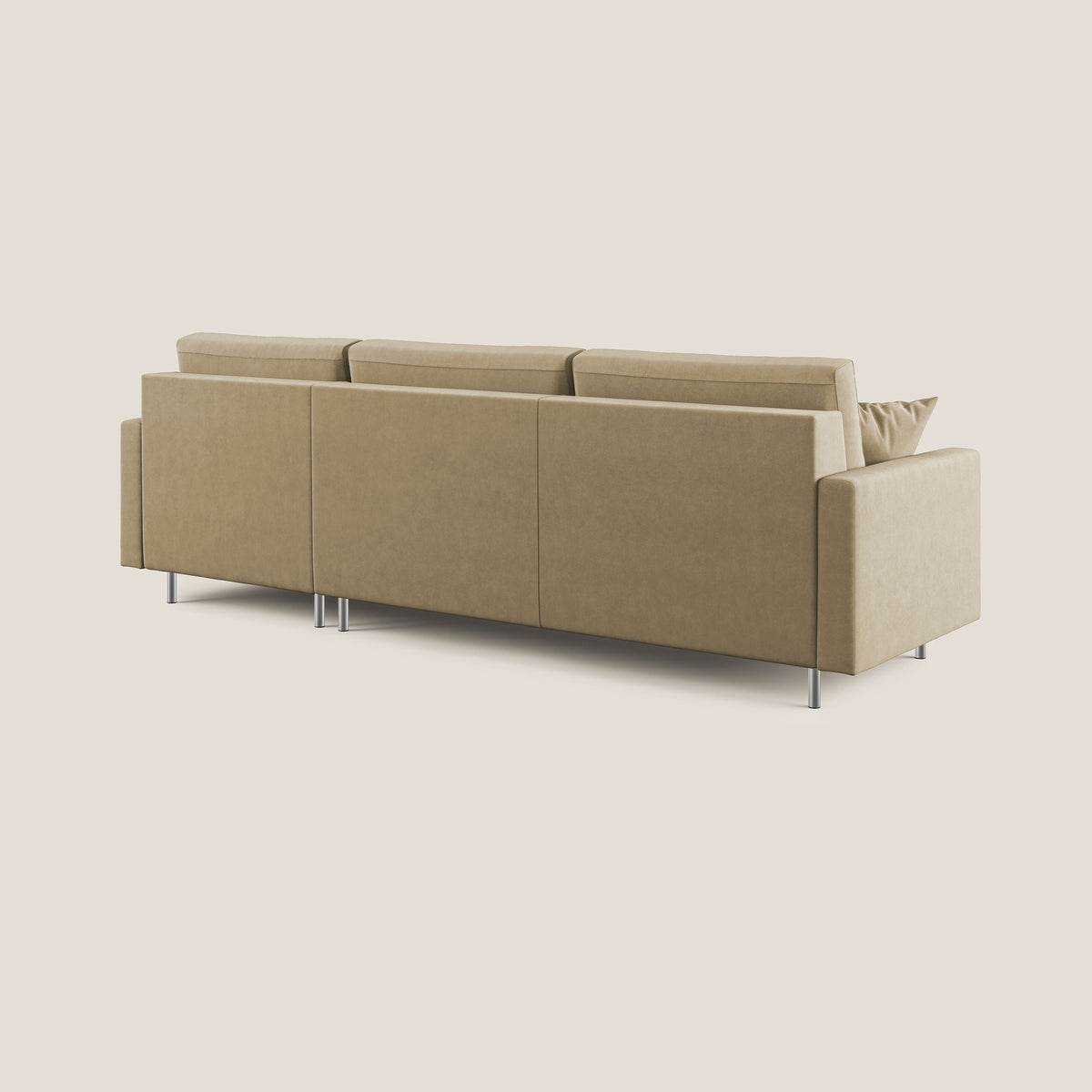 Megan divano letto angolare in microfibra smacchiabile T11 beige - divitt.sbs