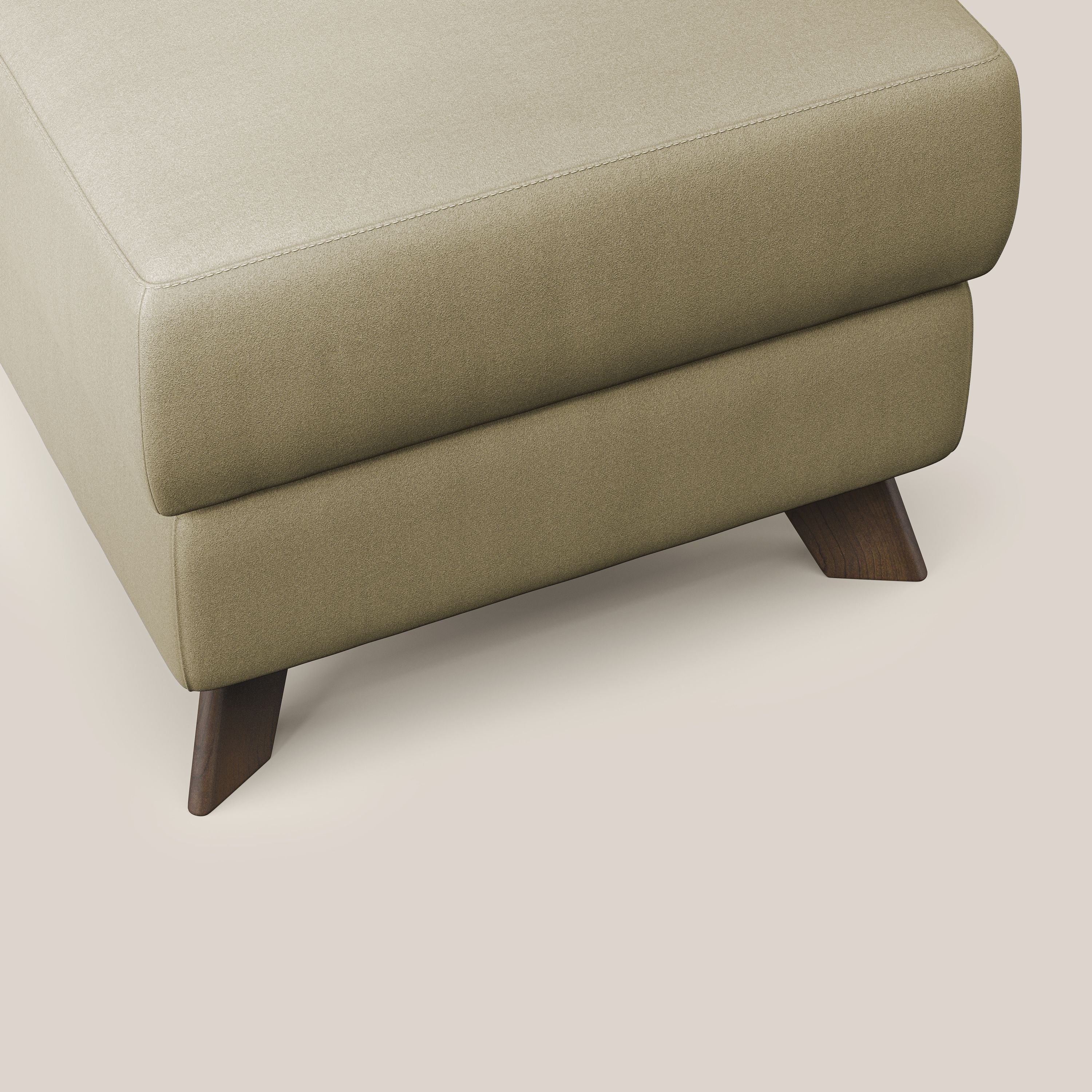 Moon Pouf contenitore e piedini alti in microfibra impermeabile T11 beige - divitt.sbs