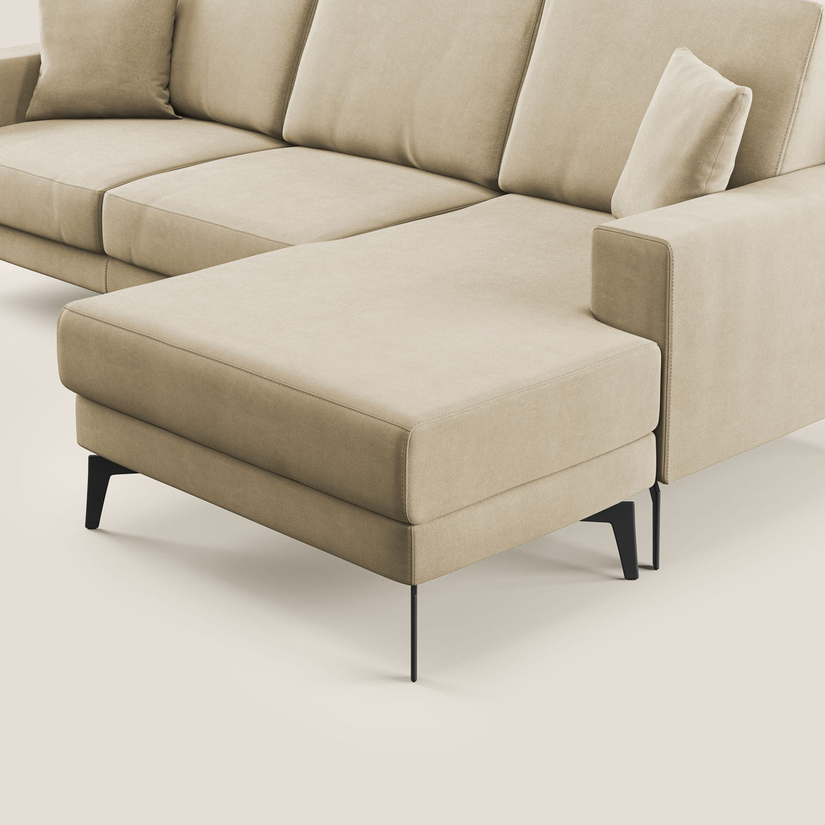 Prestige divano angolare reversibile in microfibra smacchiabile T11 beige - divitt.sbs