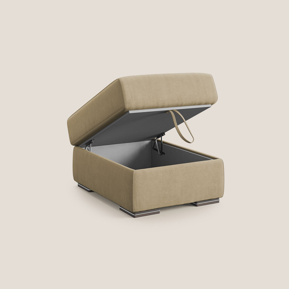 Sun pouf apribile contenitore in microfibra smacchiabile T11 beige - divitt.sbs