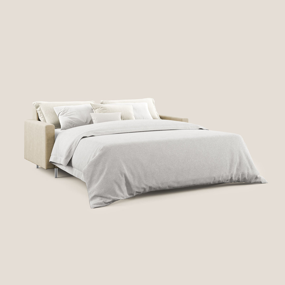 Megan divano letto matrimoniale in microfibra smacchiabile T11 beige - divitt.sbs