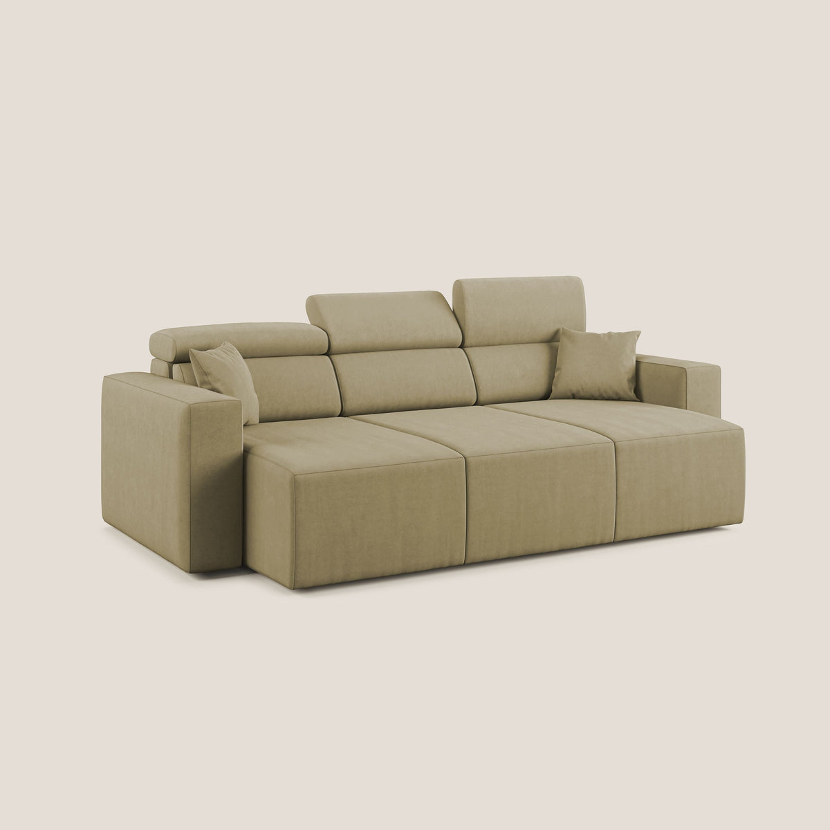 Orwell divano con 3 sedute estraibili in microfibra smacchiabile T11 beige - divitt.sbs