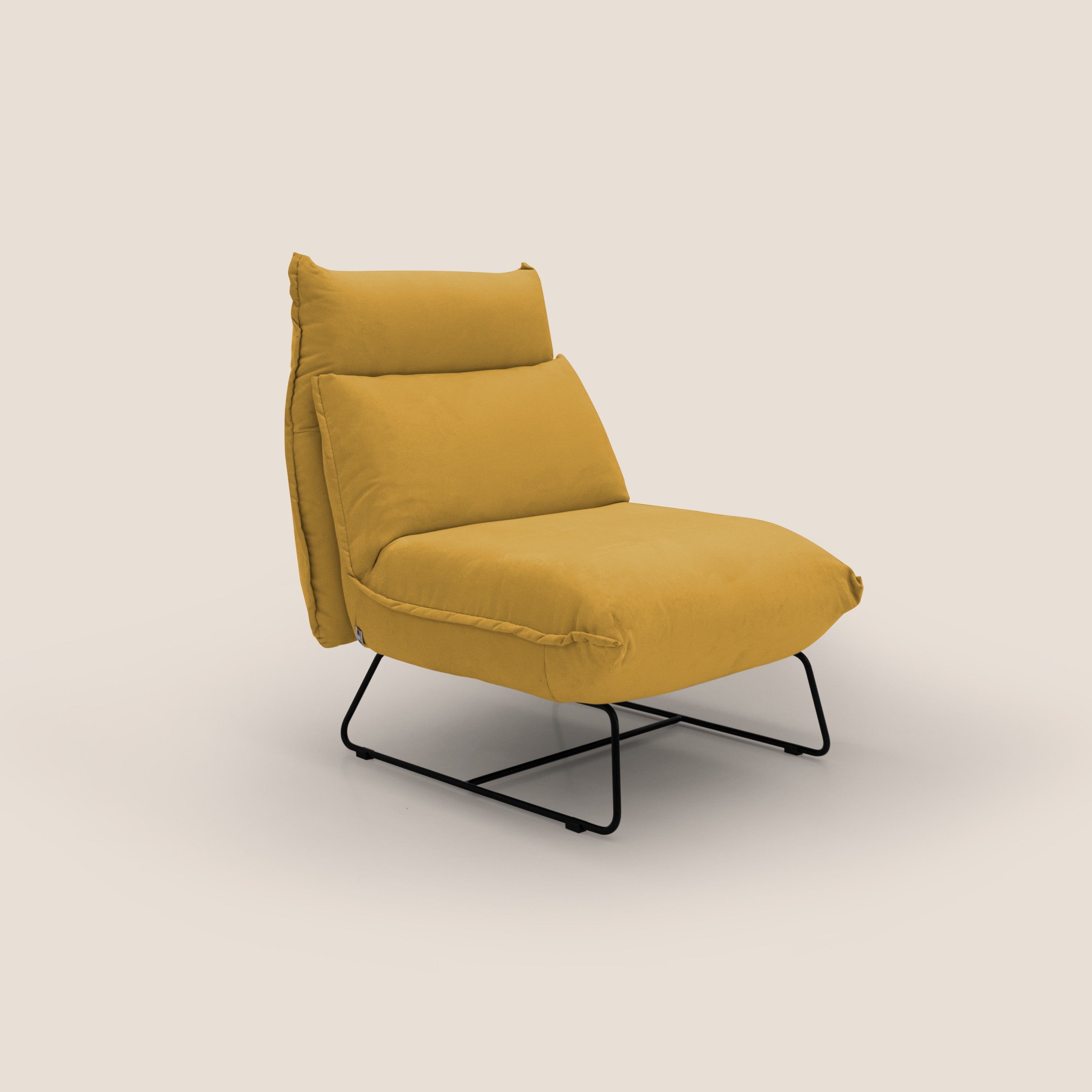 Tessa Poltroncina dal design moderno in morbida microfibra smacchiabile T11 giallo - divitt.sbs