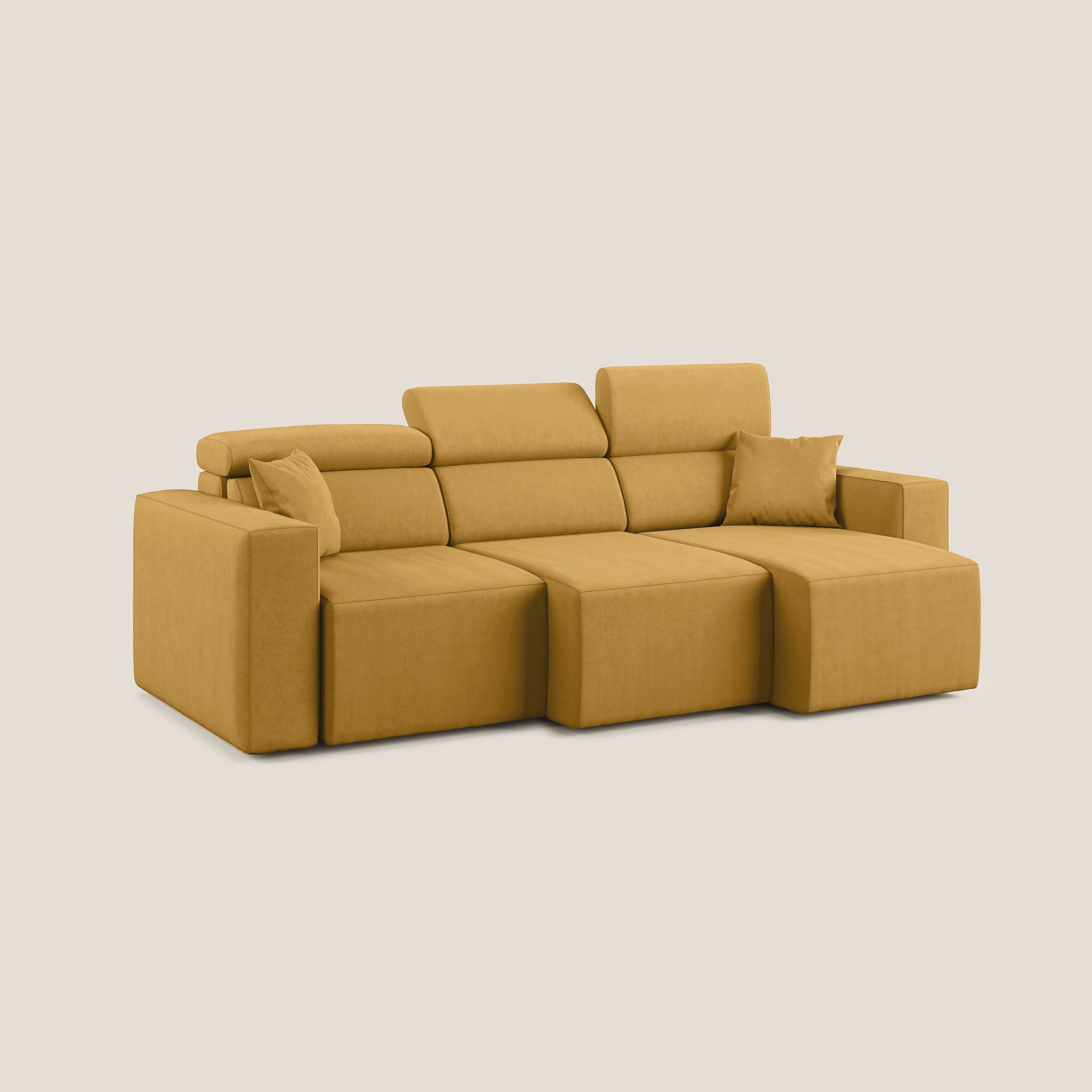 Orwell divano con 3 sedute estraibili in microfibra smacchiabile T11 giallo - divitt.sbs