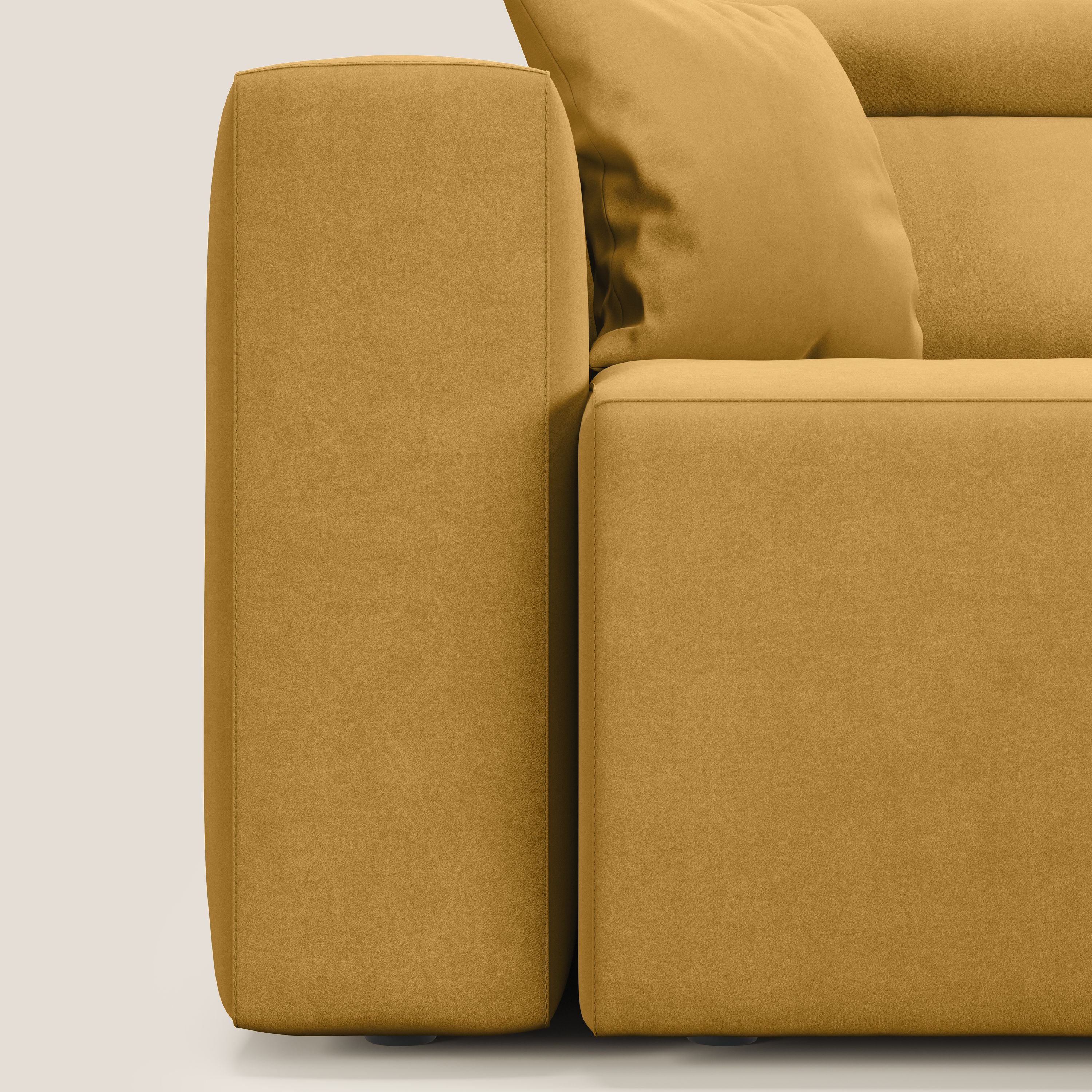 Orwell divano con 3 sedute estraibili in microfibra smacchiabile T11 giallo - divitt.sbs